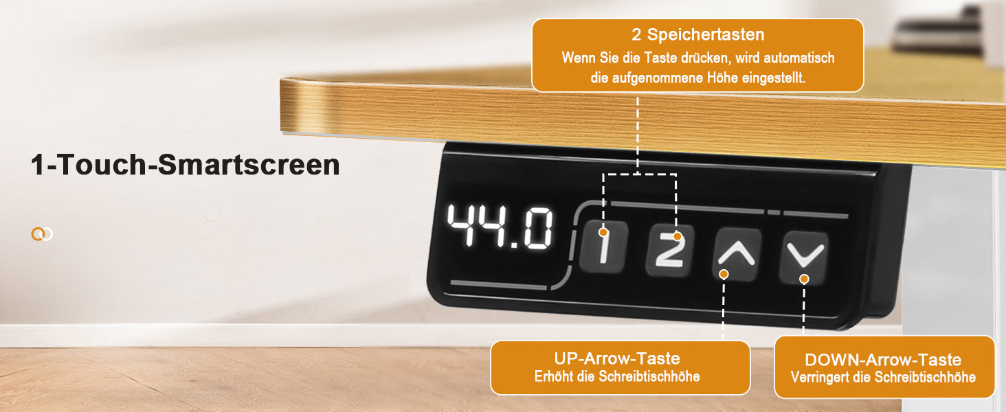 Höhenverstellbarer Schreibtisch, BRAUN für Arbeitszimmer und Homeoffice – Detailansicht 27