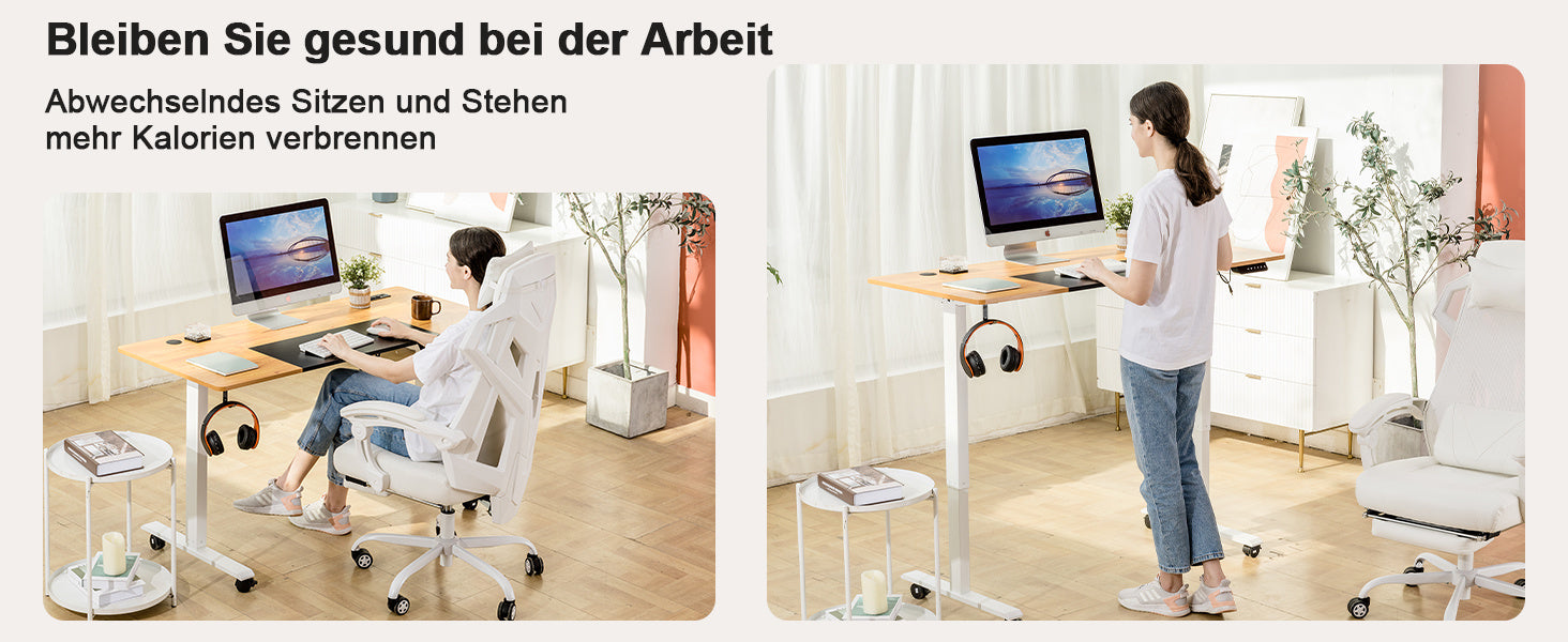 Höhenverstellbarer Schreibtisch, BRAUN für Arbeitszimmer und Homeoffice – Detailansicht 29