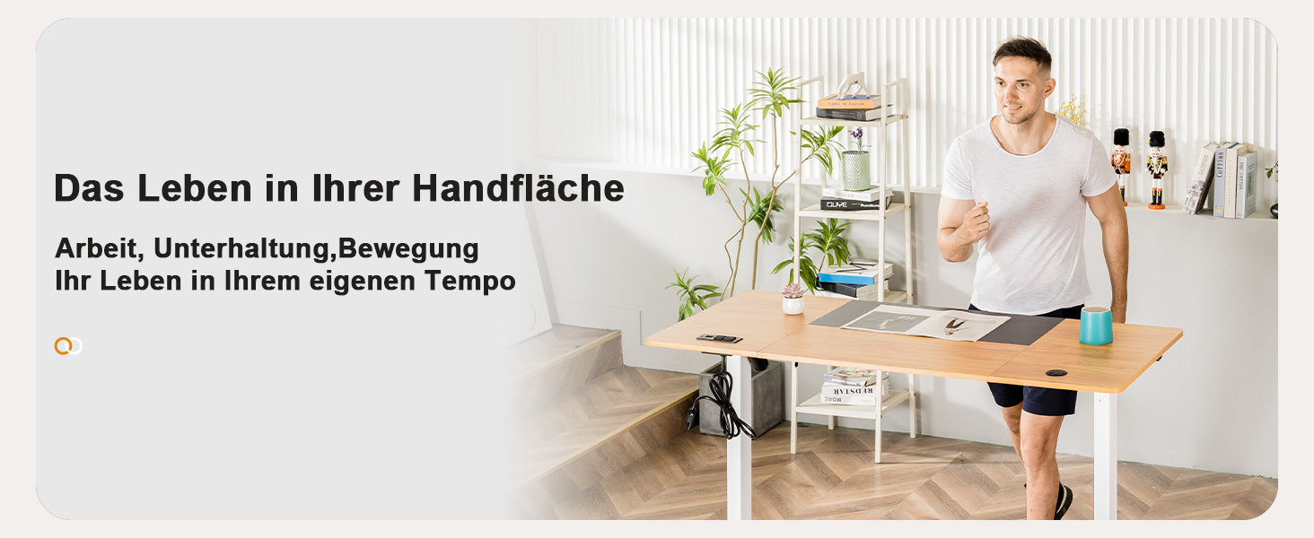 Höhenverstellbarer Schreibtisch, BRAUN für Arbeitszimmer und Homeoffice – Detailansicht 30