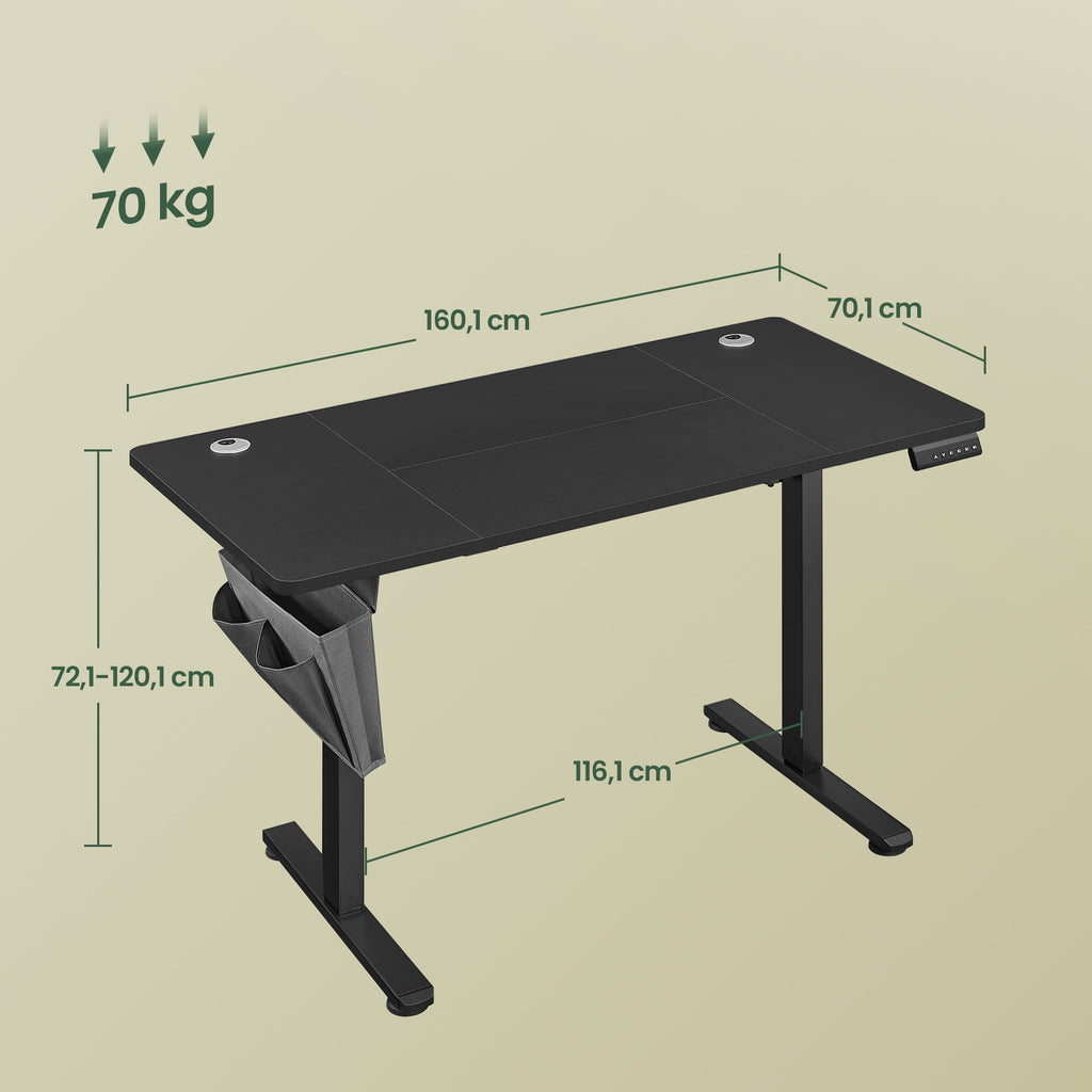 Höhenverstellbarer Schreibtisch, vintagebraun für Arbeitszimmer und Homeoffice – Detailansicht 22