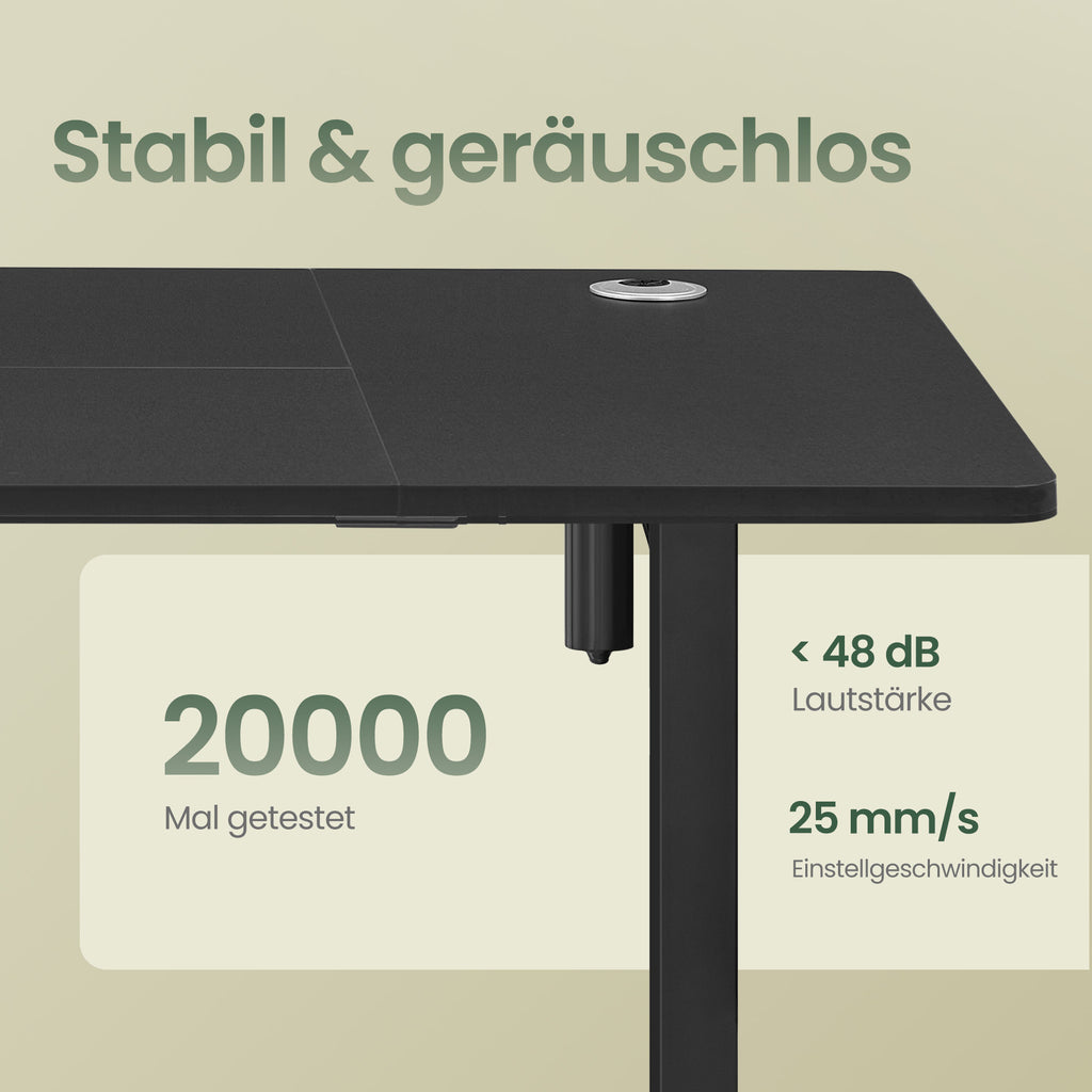 Höhenverstellbarer Schreibtisch, vintagebraun für Arbeitszimmer und Homeoffice – Detailansicht 24
