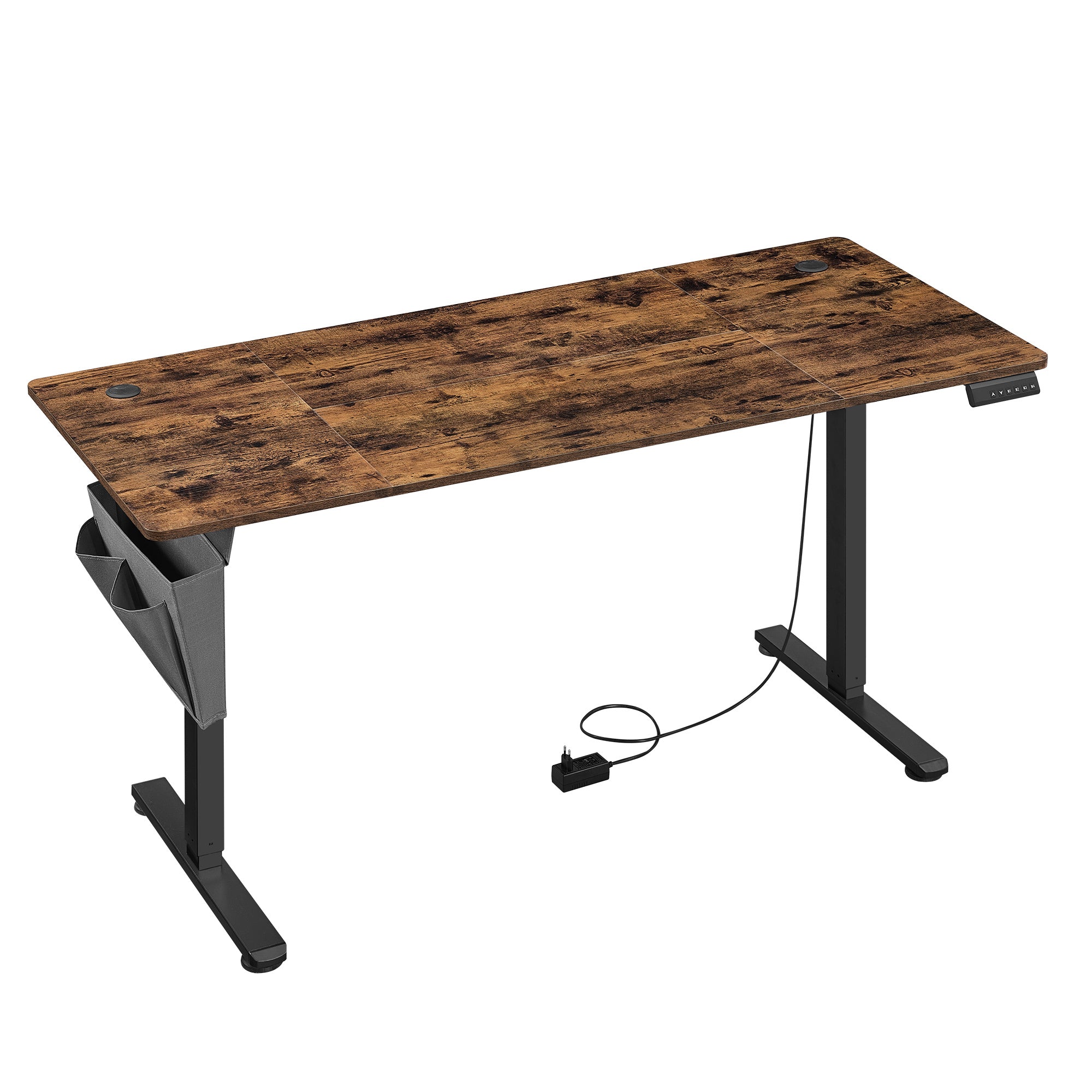 Höhenverstellbarer Schreibtisch, vintagebraun für Arbeitszimmer und Homeoffice – Detailansicht 32