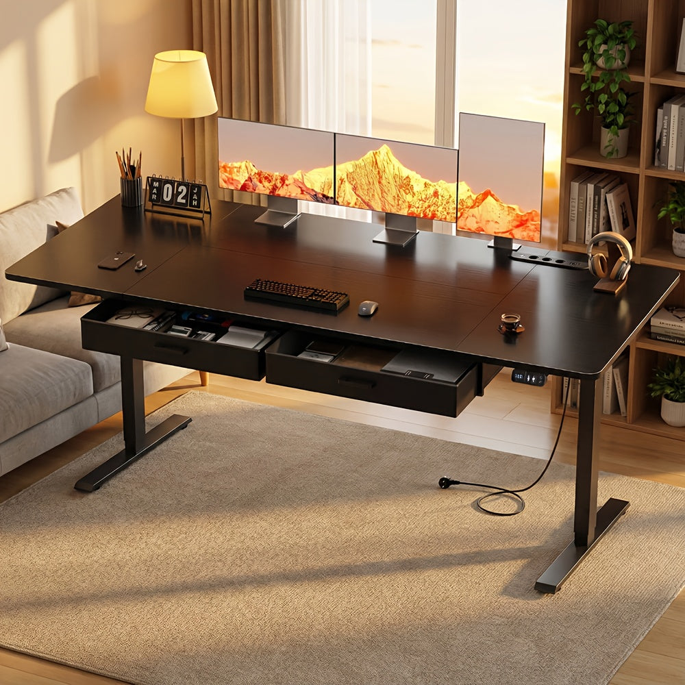 Höhenverstellbarer Schreibtisch, Weiß für Arbeitszimmer und Homeoffice – Detailansicht 18