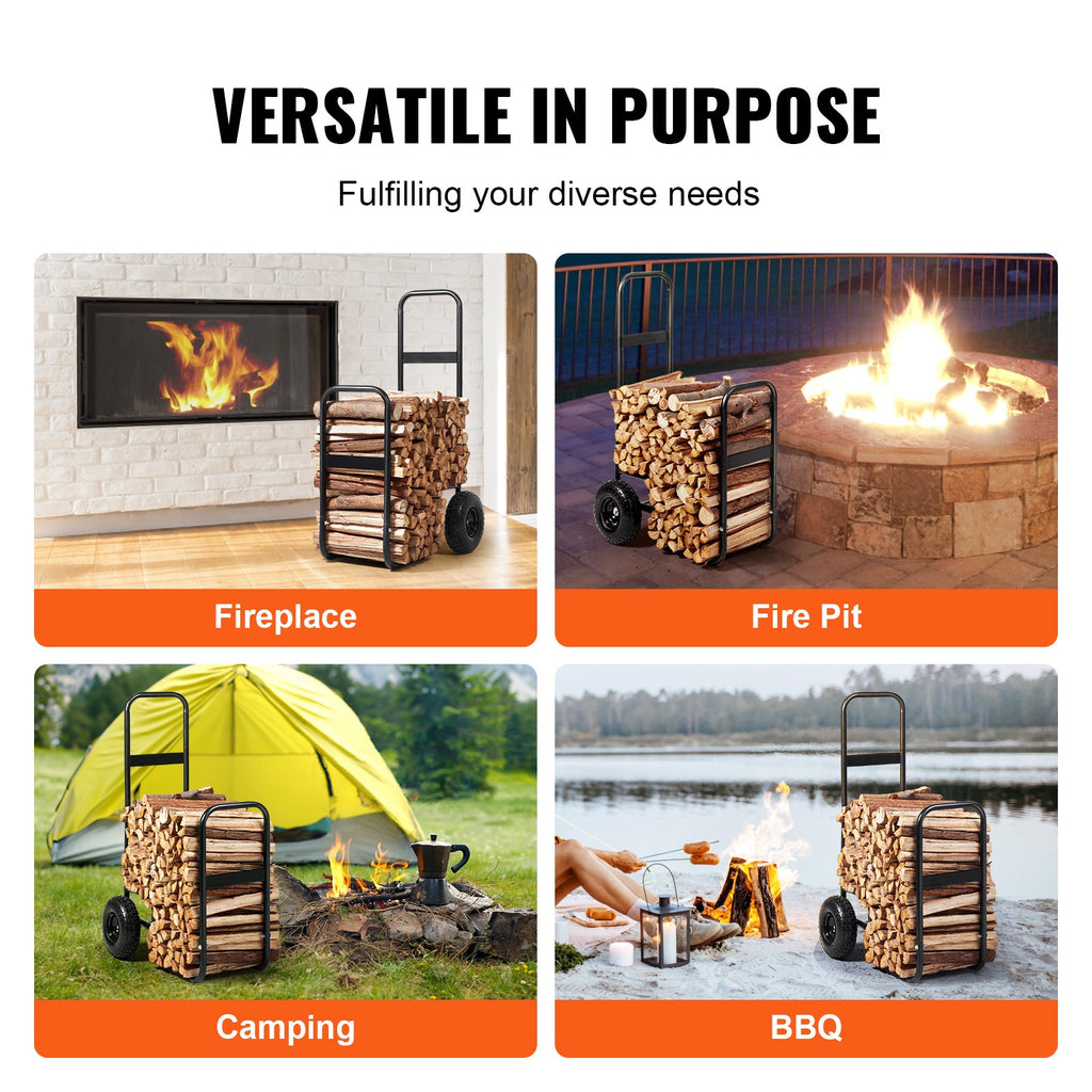 Holzstapelwagen, 250 lbs für Kamin und Alltag – Detailansicht 4
