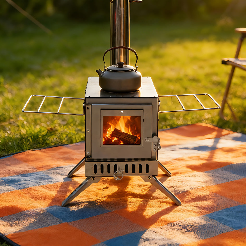 Holzverbrennungs-Zeltkocher, Edelstahl für Camping und Reisen – Detailansicht 4