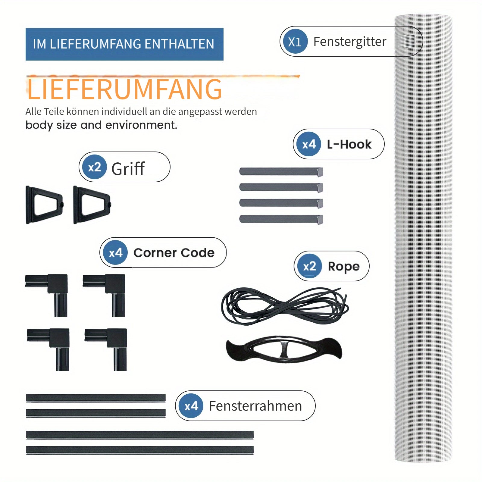 Homelive bohrfreies Fenstergitter, Weiß für Fenster und Häuser – Detailansicht 7
