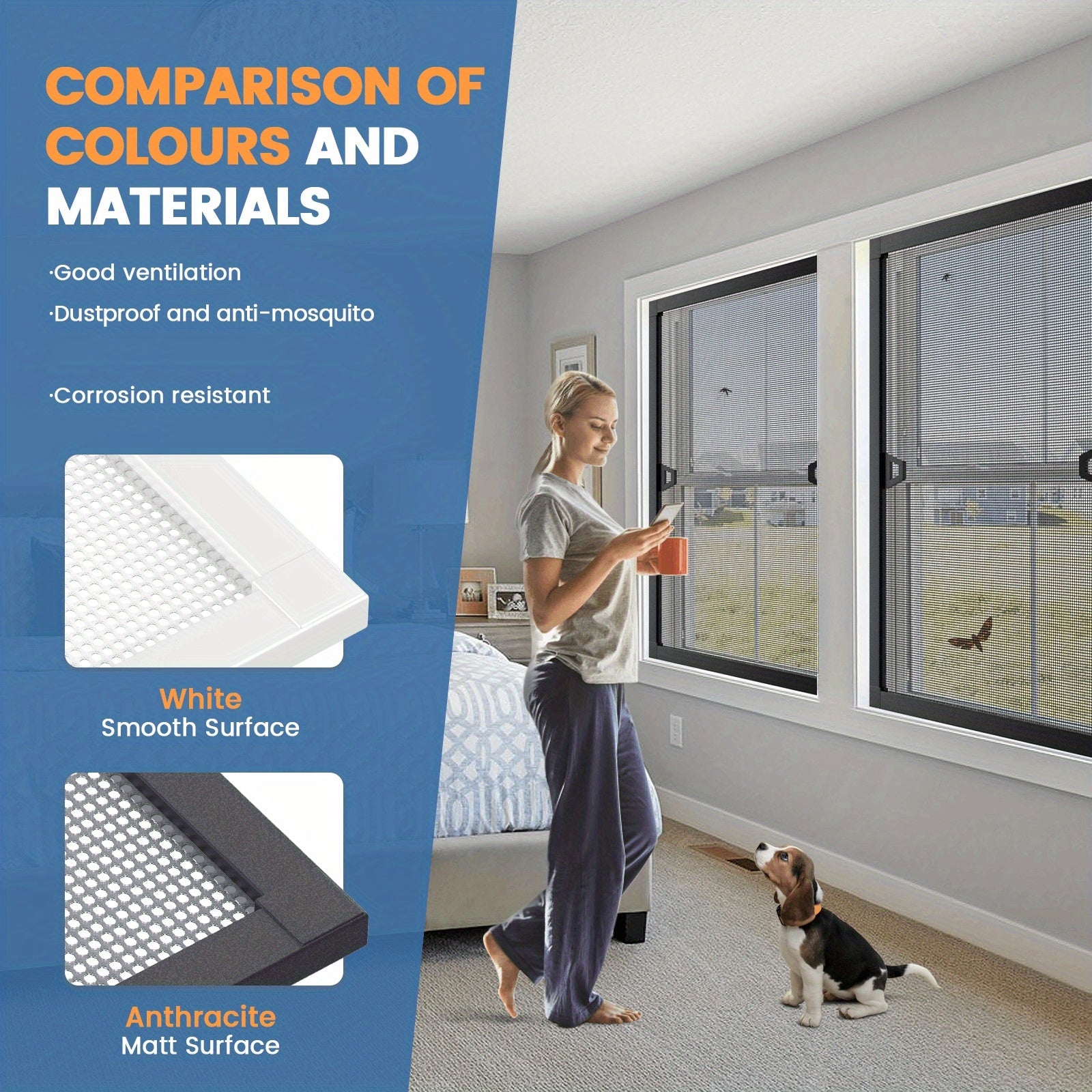 Homelive bohrfreies Fenstergitter, Weiß für Fenster und Häuser – Detailansicht 11