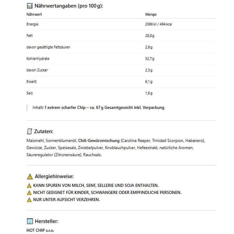 HOT-CHIP-Herausforderung, 67 g für Tapfere, perfekt für Herausforderungen und Partys – Detailansicht 5