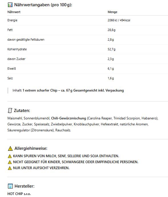 HOT-CHIP-Herausforderung, 67 g für Tapfere, perfekt für Herausforderungen und Partys – Detailansicht 10