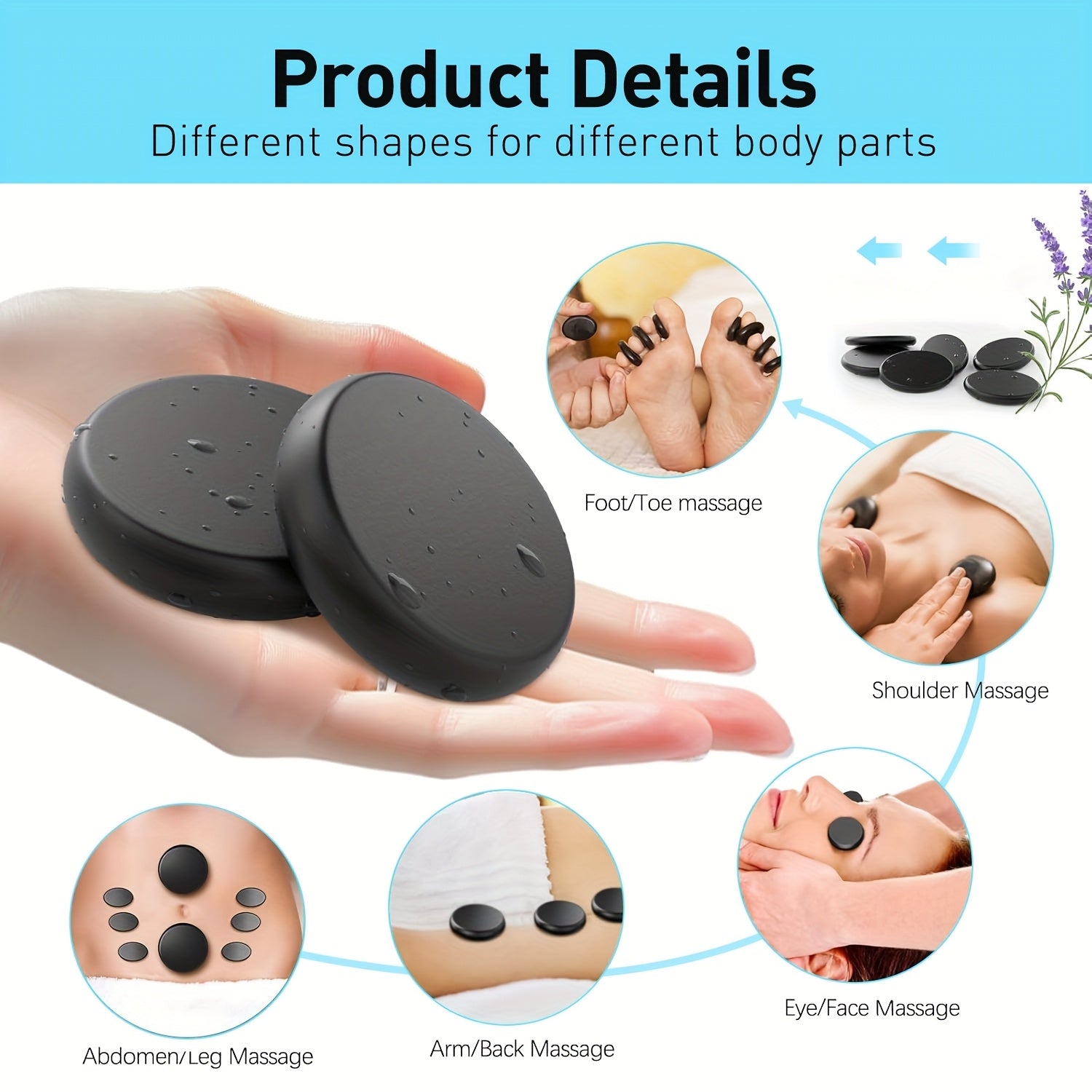 Hot Stone Massage Set für Nacken und Alltag – Hauptansicht