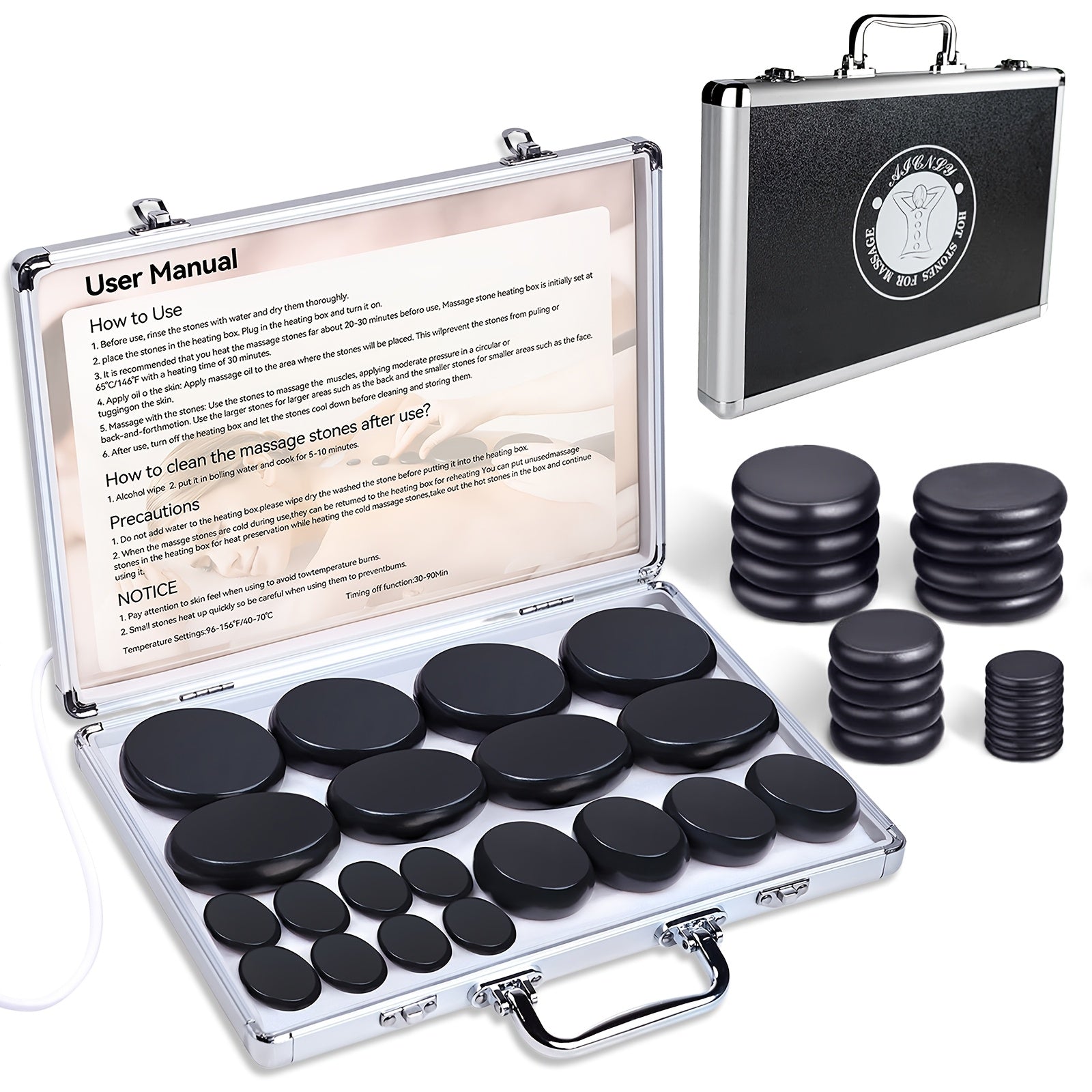 Hot Stone Massage Set für Nacken und Alltag – Detailansicht 4