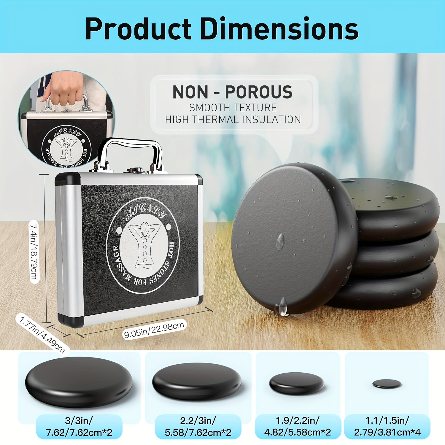 Hot Stone Massage Set für Nacken und Alltag – Detailansicht 5