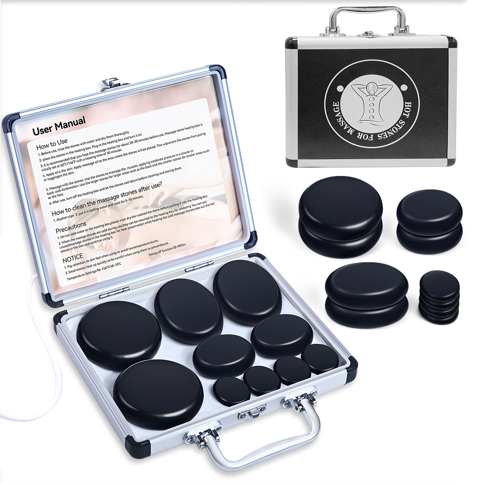 Hot Stone Massage Set für Nacken und Alltag – Detailansicht 9