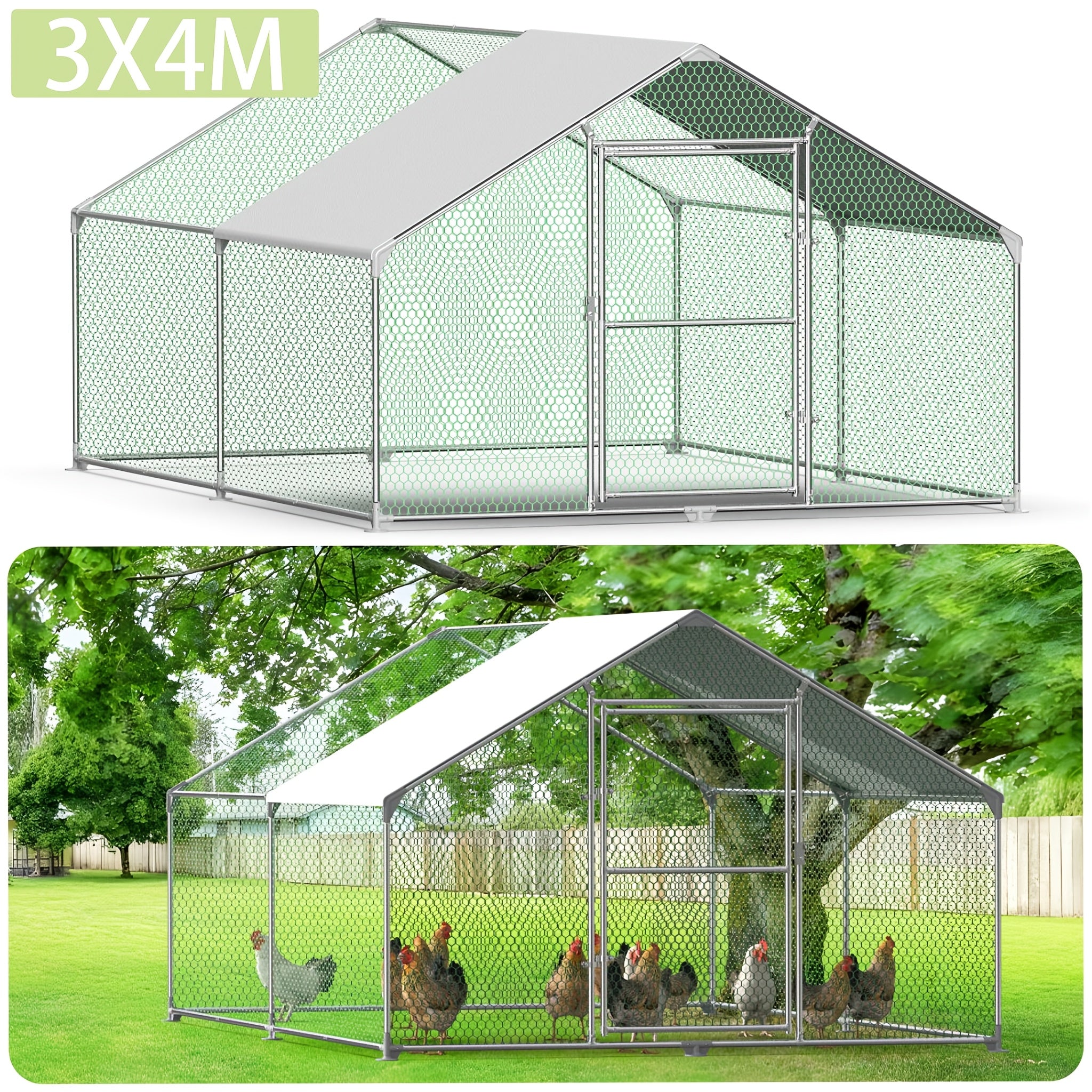 Hühnerstall, 3 x 8 x 2 m für Kaninchen Avikultur und Haustiere – Detailansicht 6
