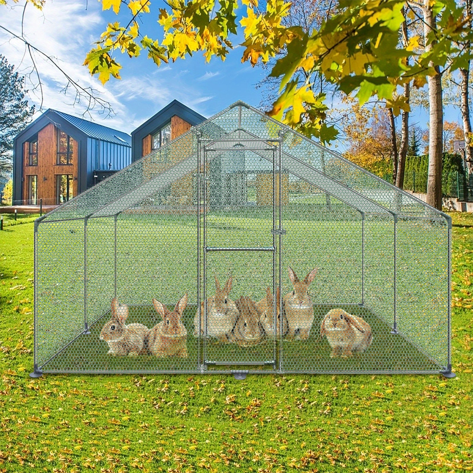 Hühnerstall, 3 x 8 x 2 m für Kaninchen Avikultur und Haustiere – Detailansicht 20