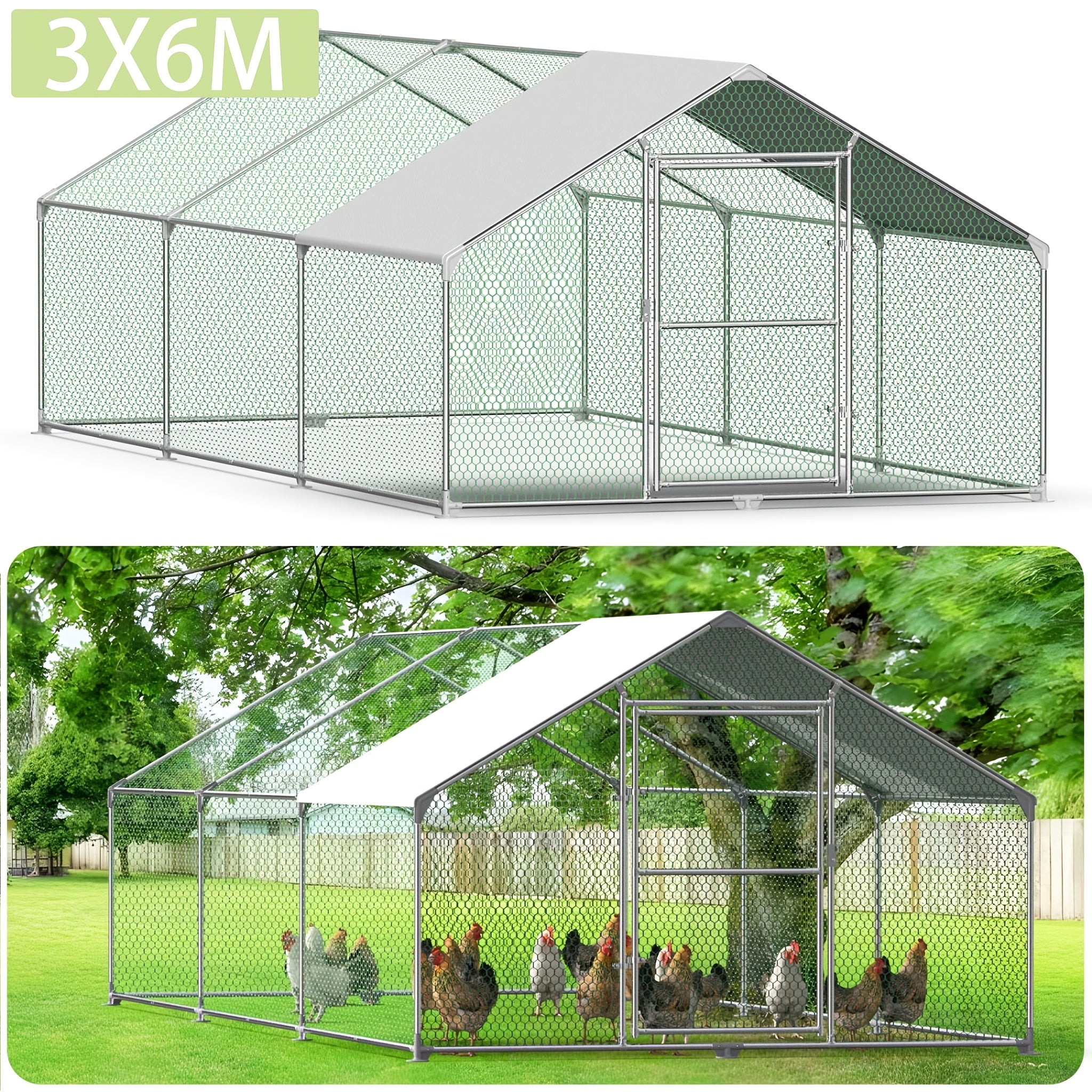 Hühnerstall, 3 x 8 x 2 m für Kaninchen Avikultur und Haustiere – Detailansicht 22