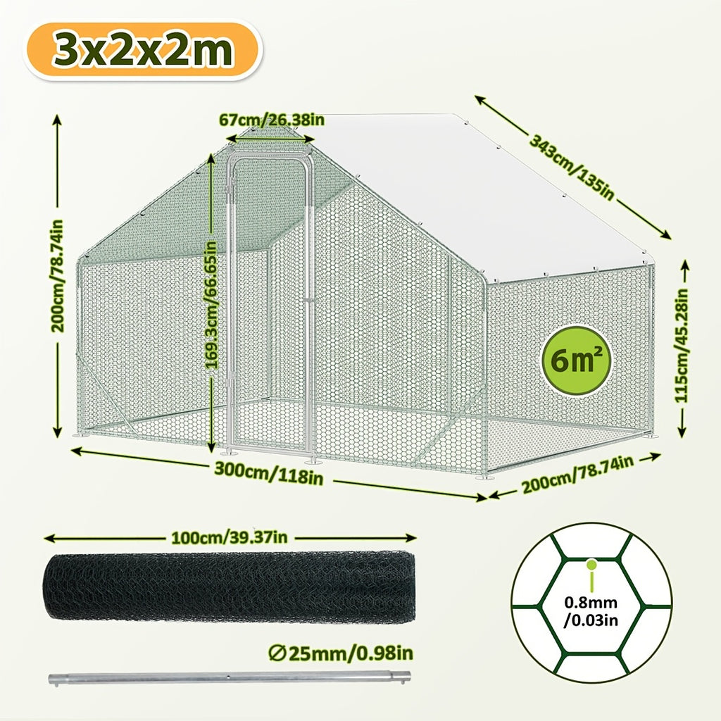 Hühnerstall, 300*200*200CM für Haustiere und Zuhause – Detailansicht 3