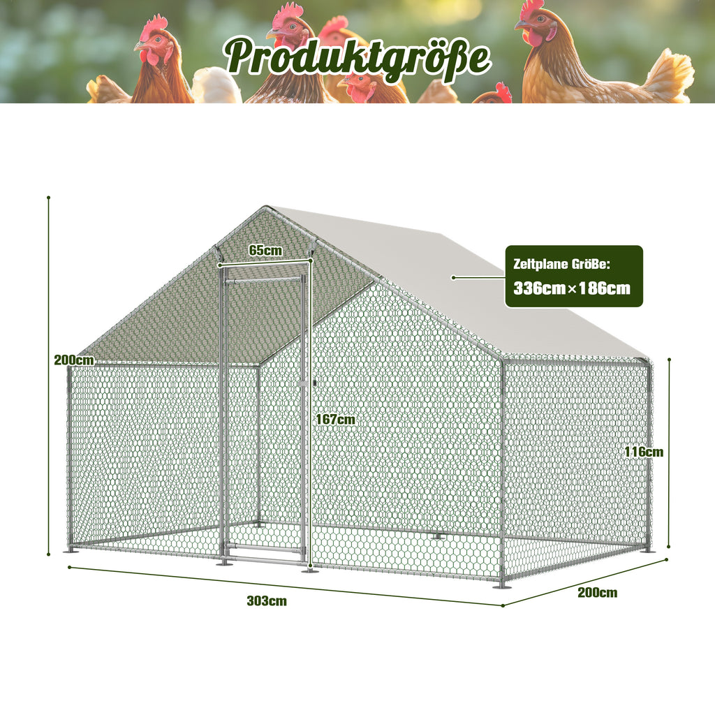 Hühnerstall, 3x2m für Freilandhaltung und Hühner – Detailansicht 4