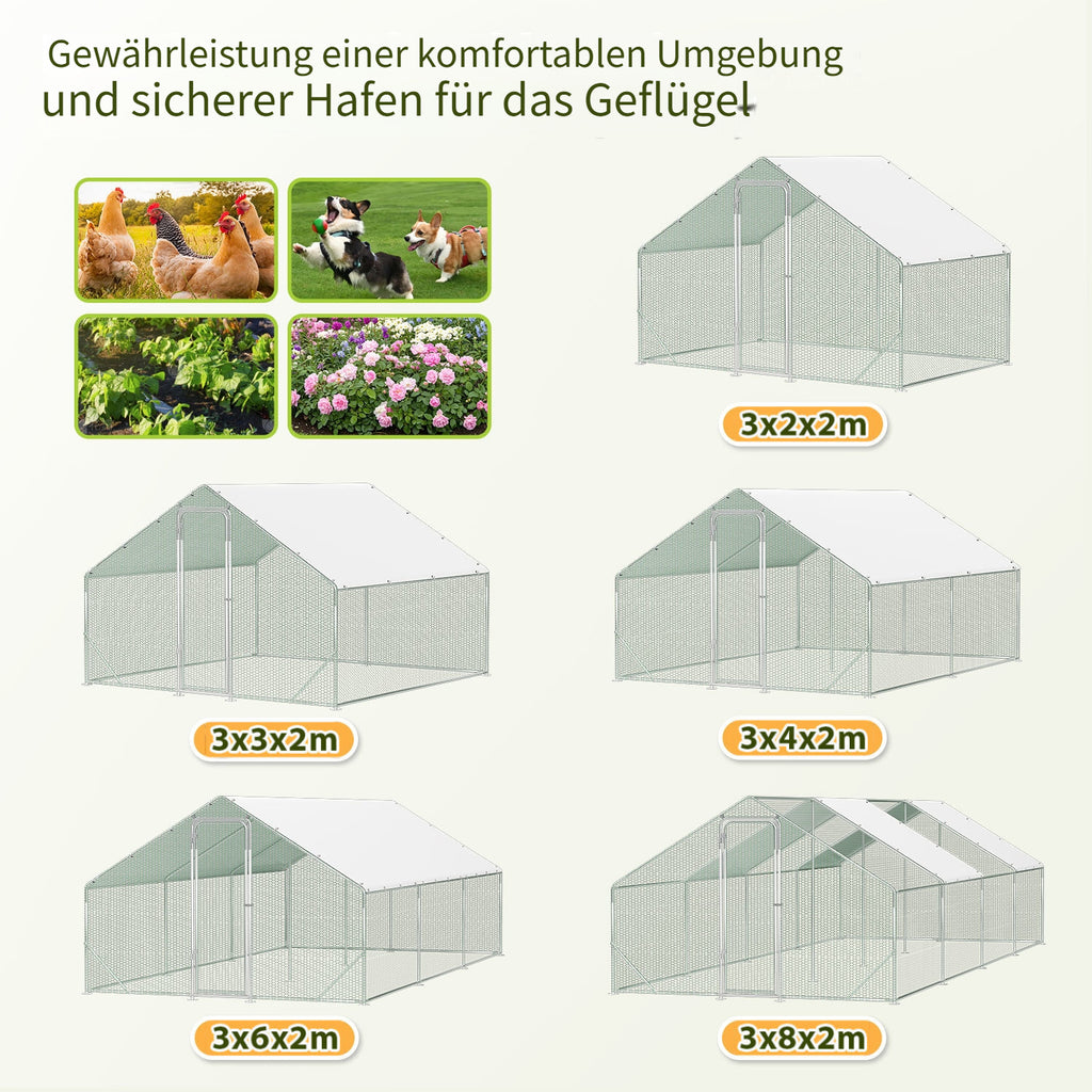 Hühnerstall, 3x8x2m/24㎡ für Haustiere und Zuhause – Detailansicht 4