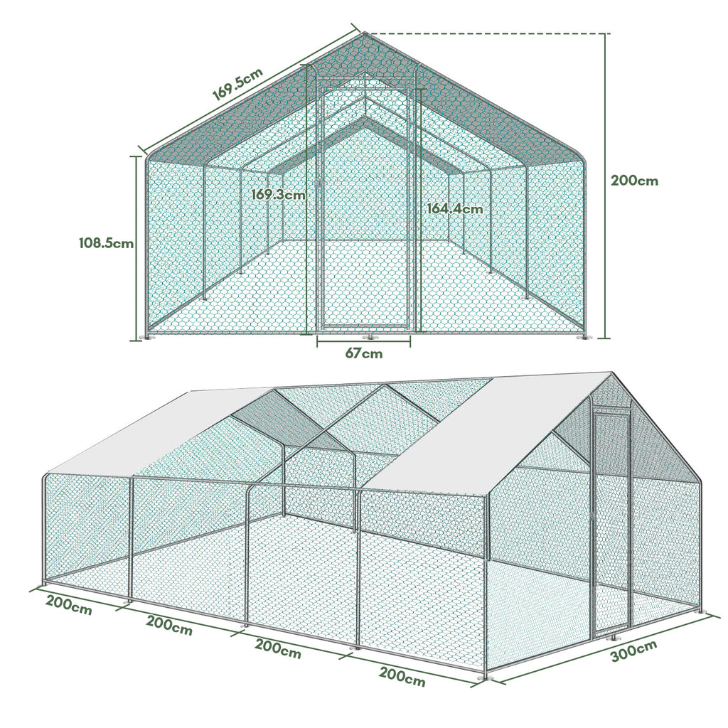 Hühnerstall, 3x8x2m/24㎡ für Haustiere und Zuhause – Detailansicht 7