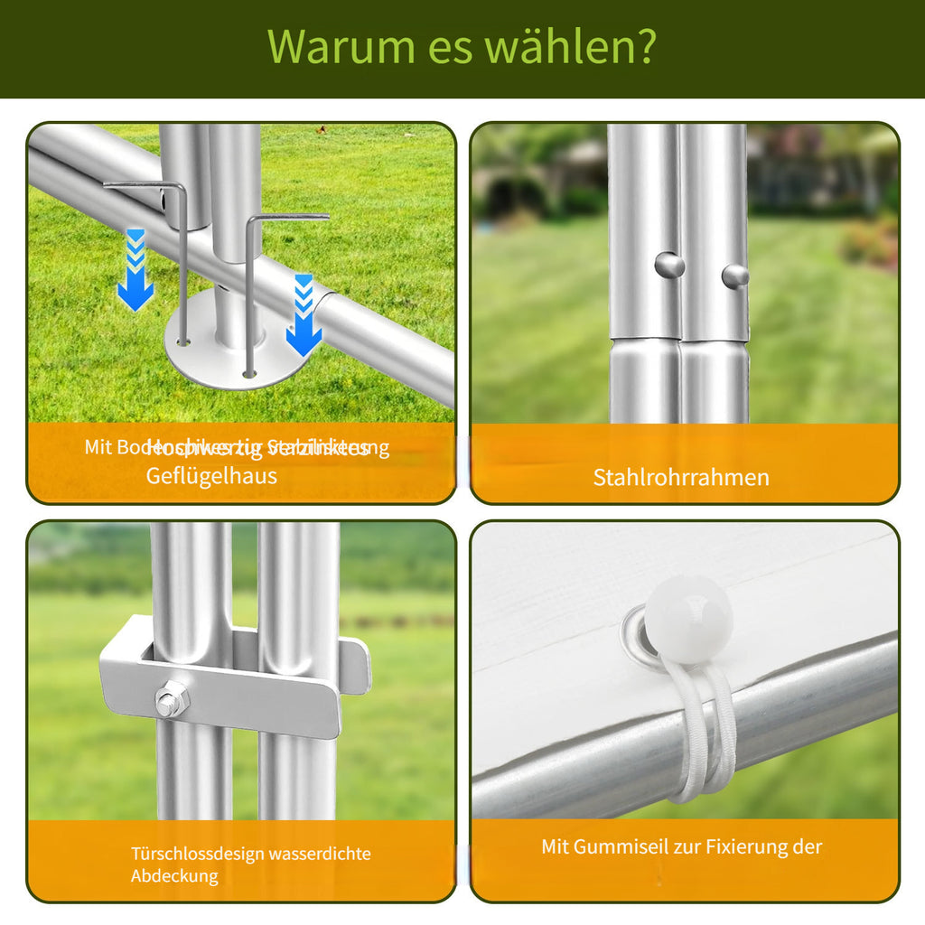 Hühnerstall, 3x8x2m/24㎡ für Haustiere und Zuhause – Detailansicht 8