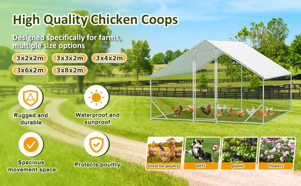 Hühnerstall, 3x8x2m/24㎡ für Haustiere und Zuhause – Detailansicht 15