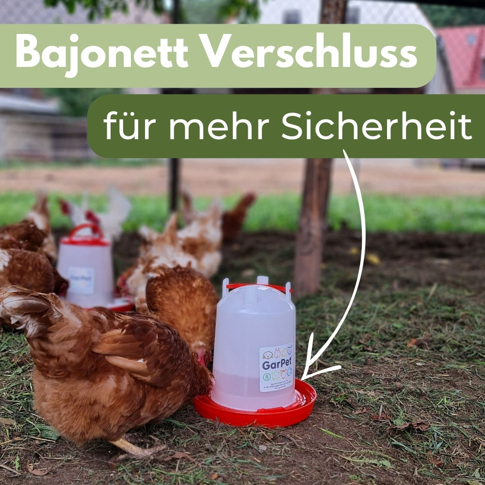 Hühnertränke Hühner Zubehör Wassertränke Hühner, 0,75 L für Fahrzeug und unterwegs – Detailansicht 5