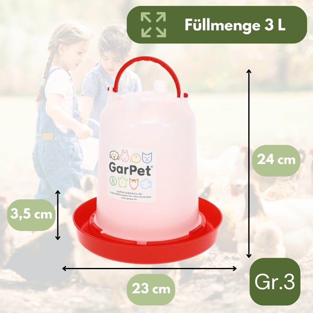 Hühnertränke Hühner Zubehör Wassertränke Hühner, 0,75 L für Fahrzeug und unterwegs – Detailansicht 8