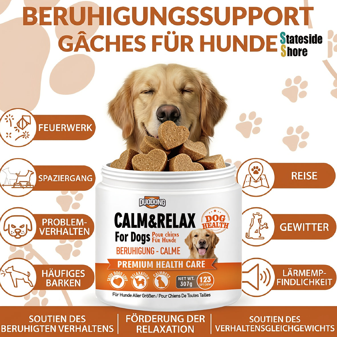 Hunde Beruhigungsknospen, 123 Stück für Haustiere und Zuhause – Hauptansicht