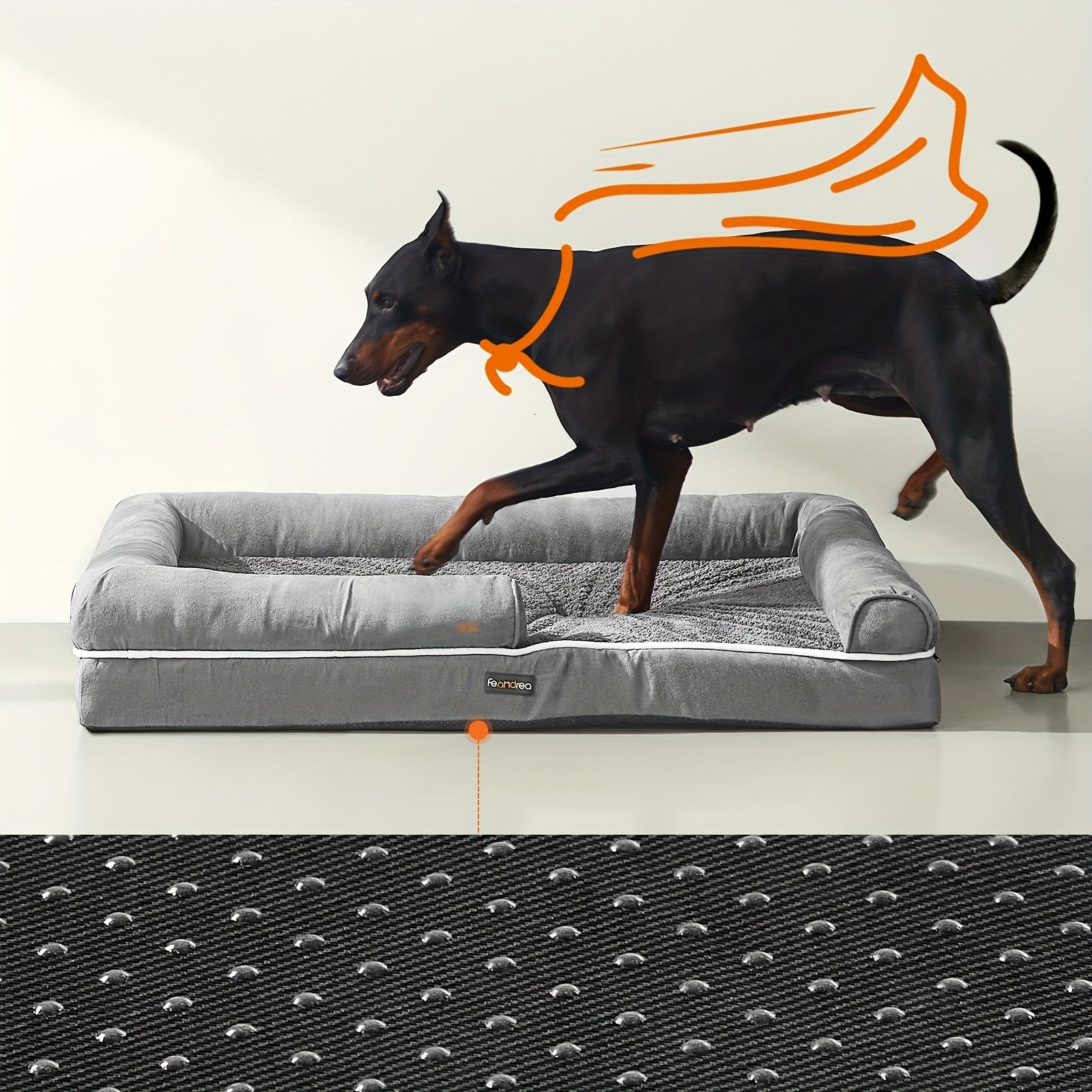 Hundebett, Abmessungen 120 x 85 x 20 cm für Hunde – Detailansicht 2
