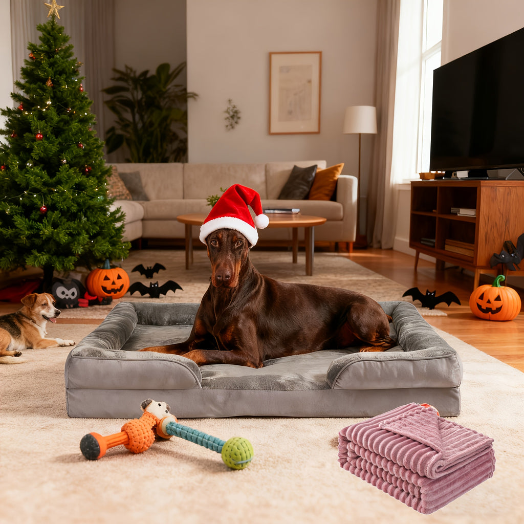 Hundebett, Hellgrau für Hunde und Ruheplatz – Detailansicht 6