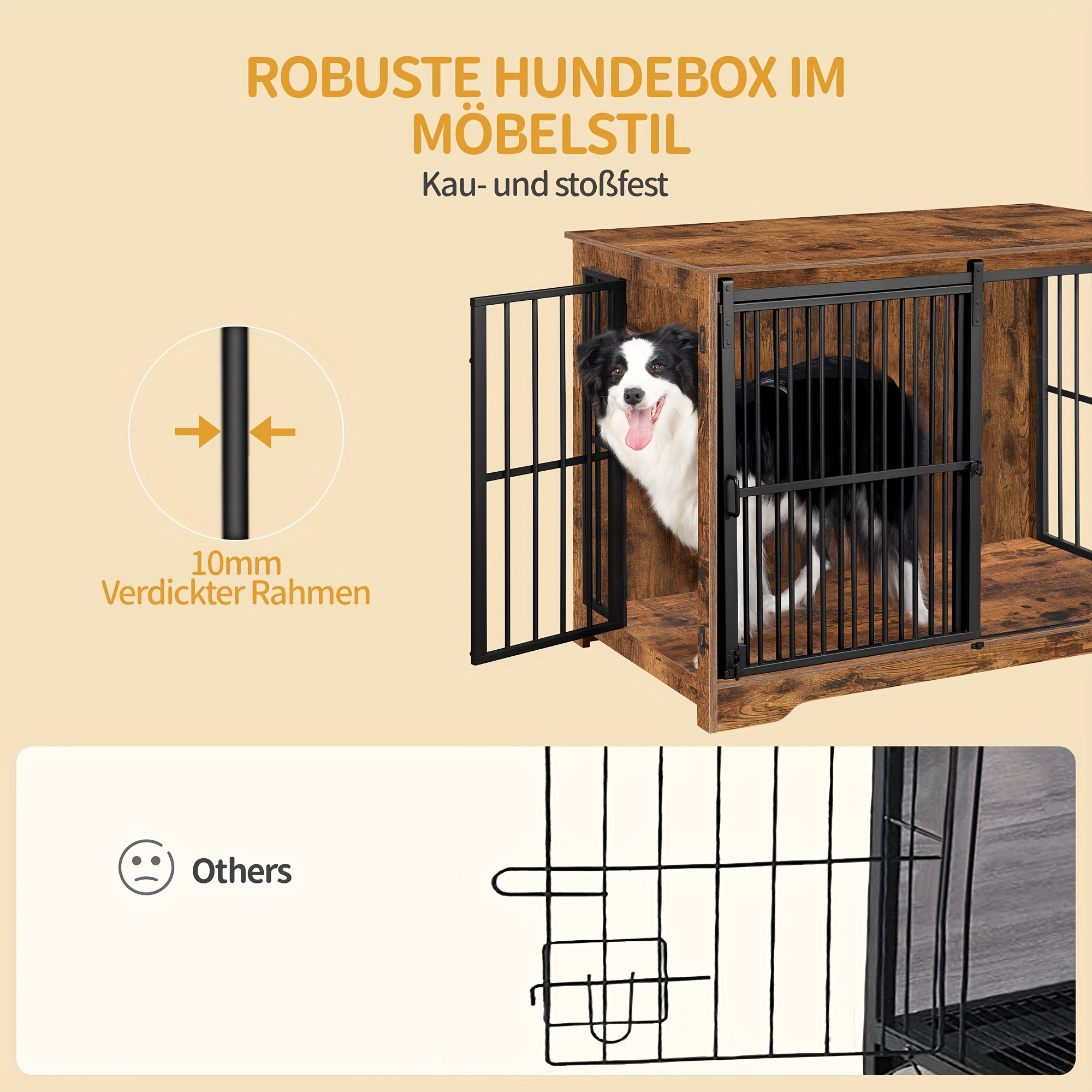 Hundebox, 110 cm für Haustiere und Zuhause – Detailansicht 4