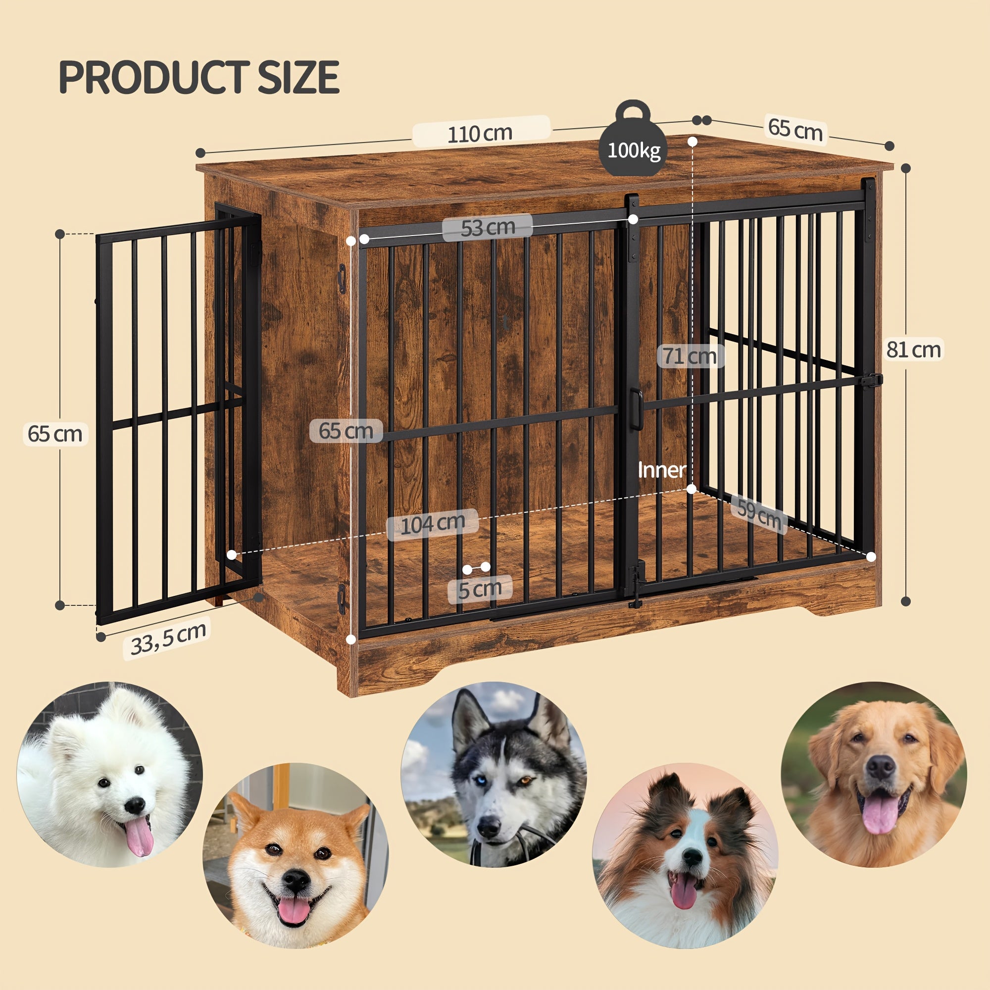 Hundebox, 110 cm für Haustiere und Zuhause – Detailansicht 7
