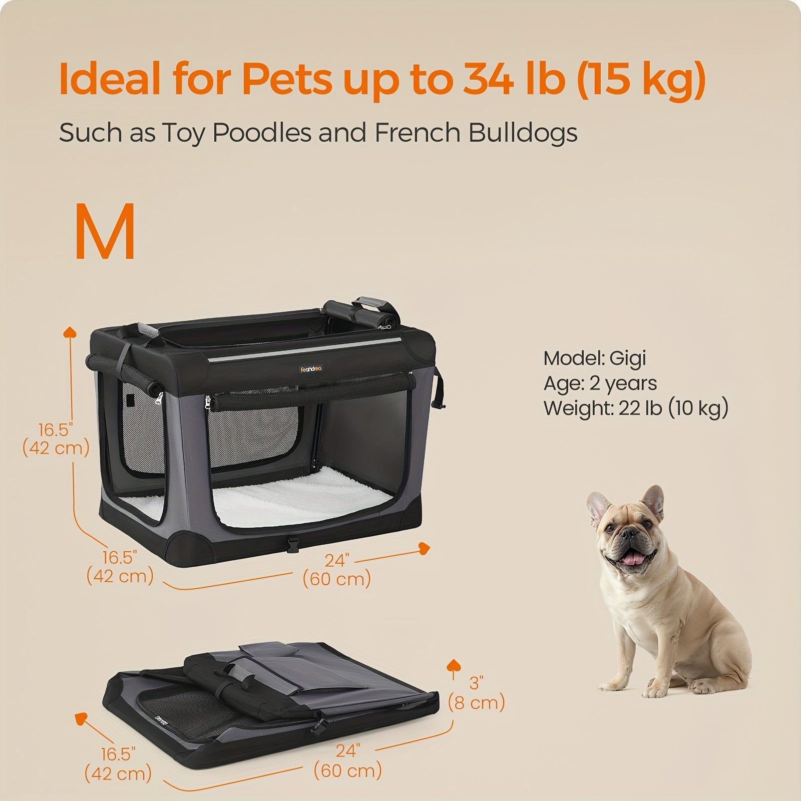 Hundebox, 60 cm für Haustiere und Zuhause – Detailansicht 3