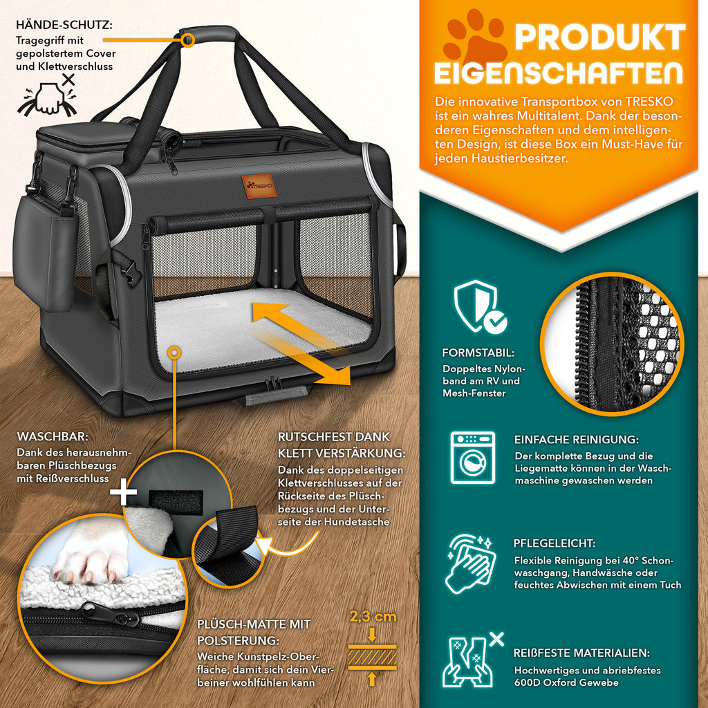 Hundebox, faltbar für Fahrzeug und unterwegs – Detailansicht 2