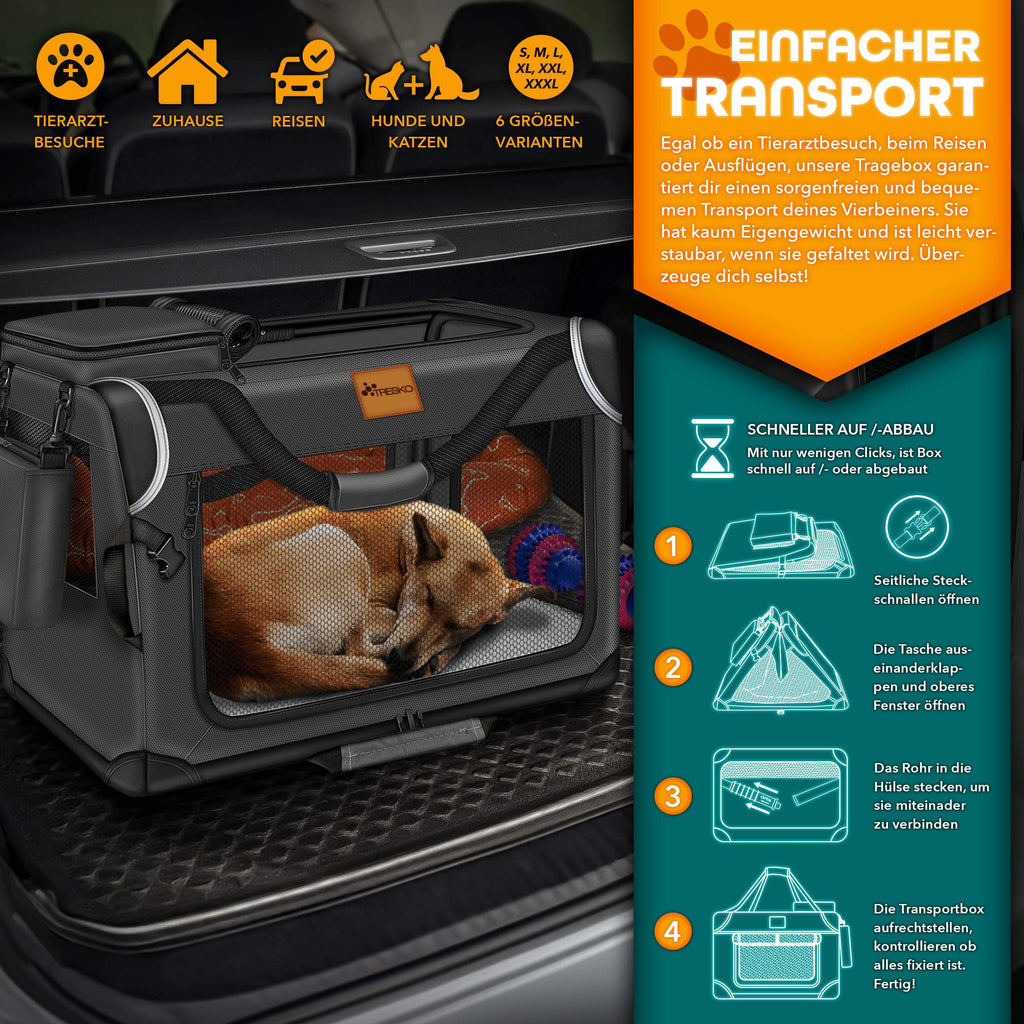Hundebox, faltbar für Fahrzeug und unterwegs – Detailansicht 6