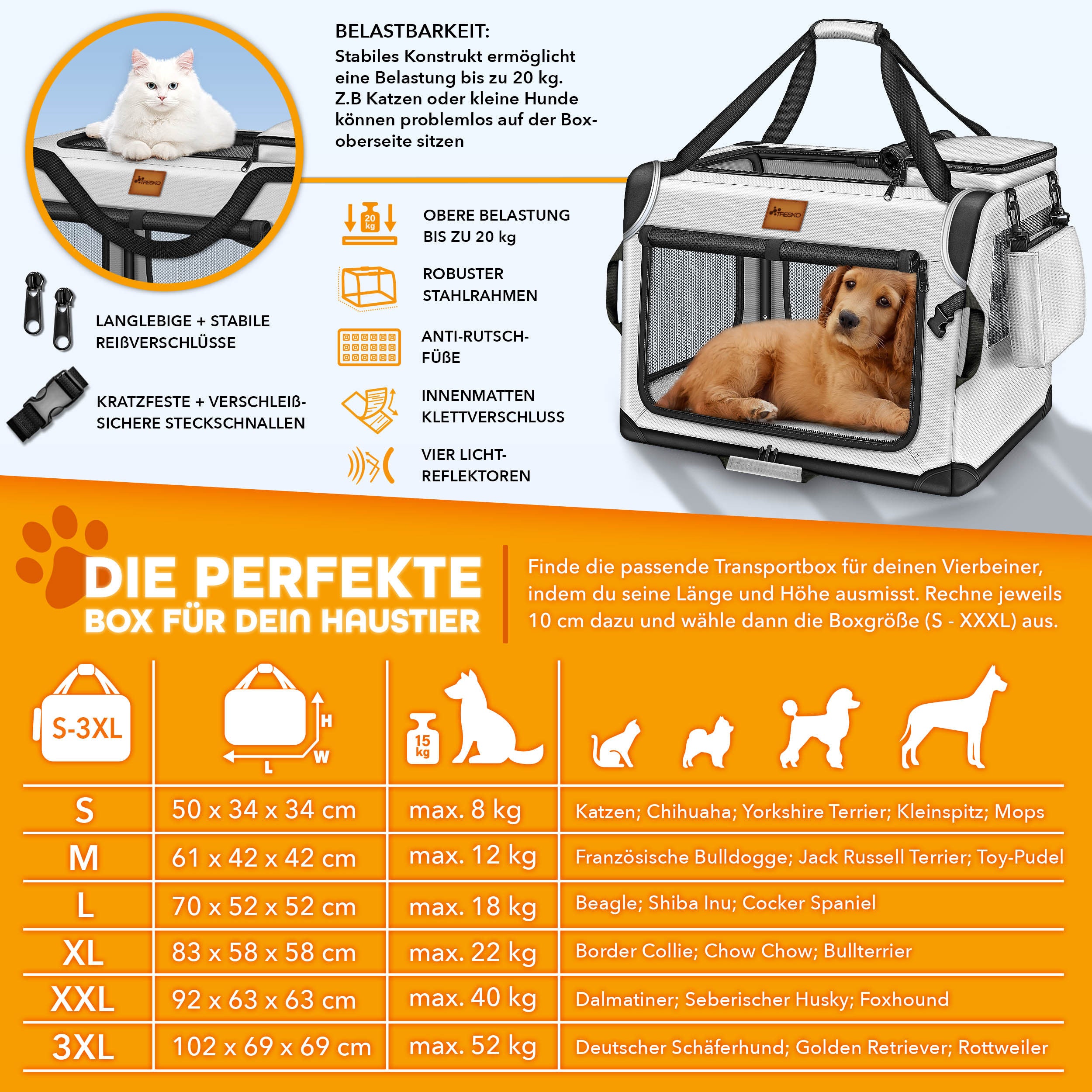 Hundebox, faltbar für Fahrzeug und unterwegs – Detailansicht 22
