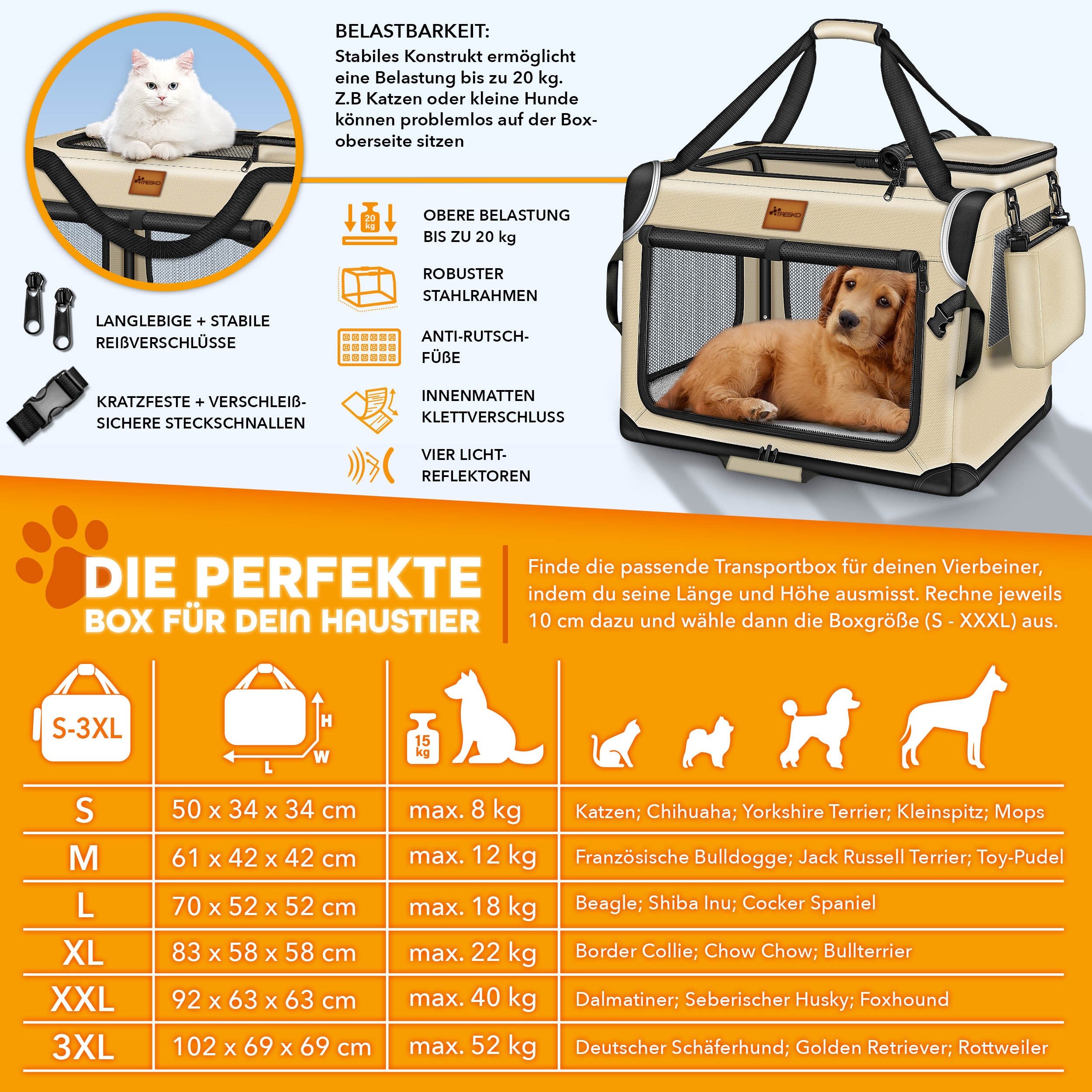 Hundebox, faltbar für Fahrzeug und unterwegs – Detailansicht 31