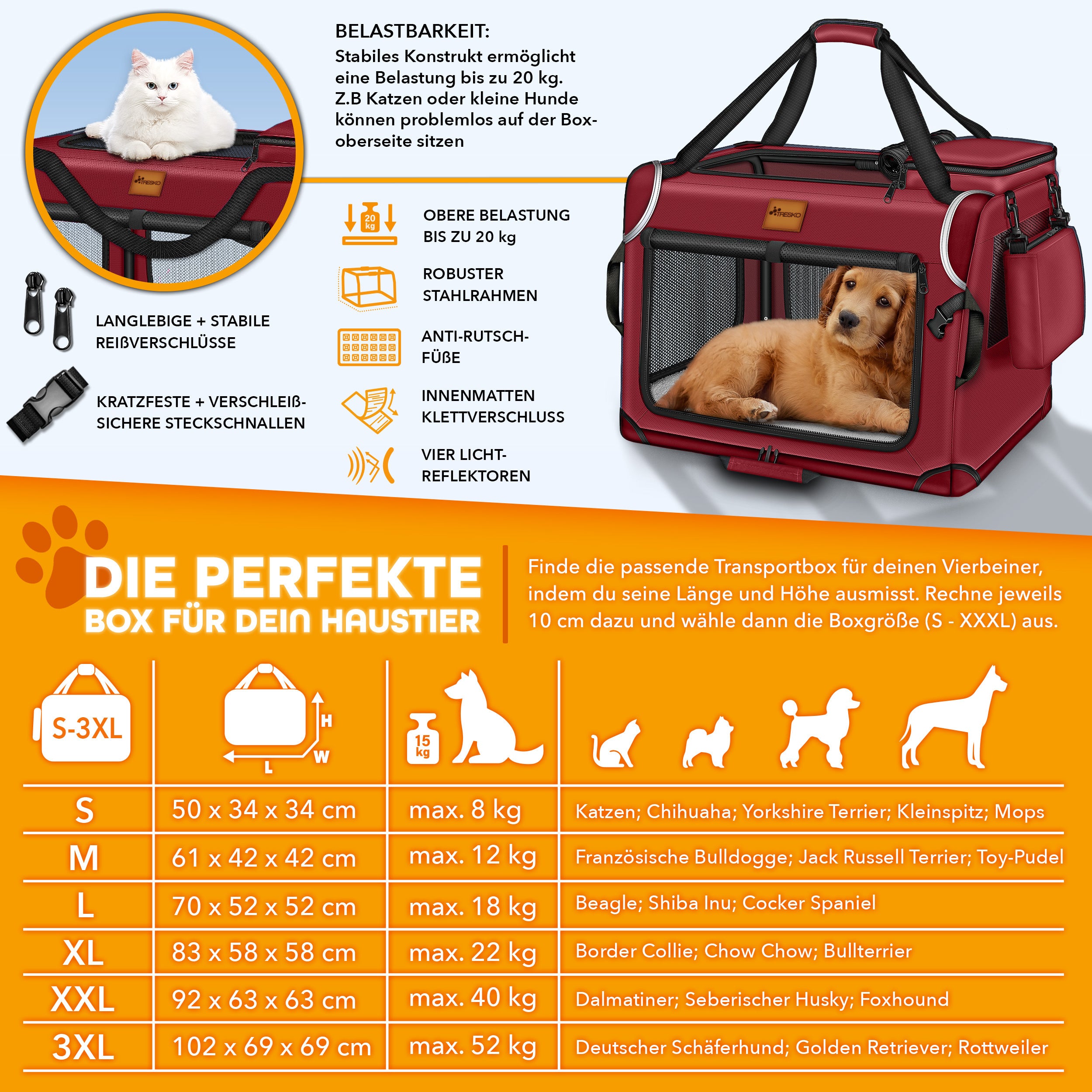 Hundebox, faltbar für Fahrzeug und unterwegs – Detailansicht 49