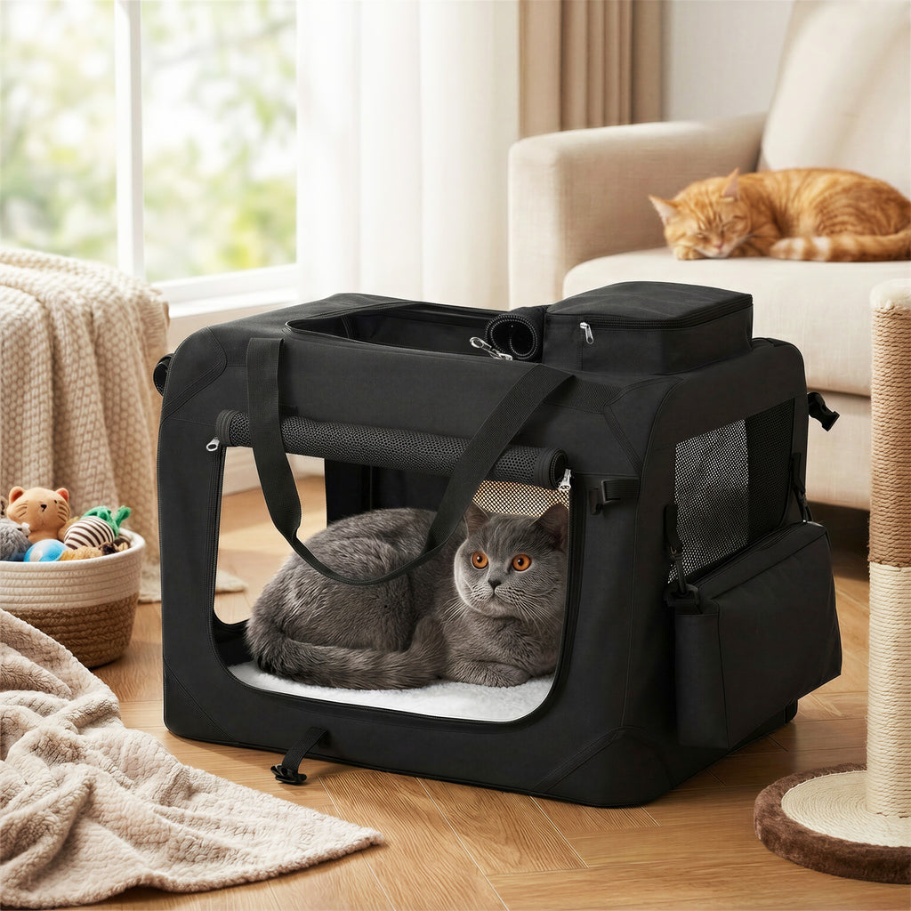 Hundebox, schwarz für Camping und Reisen – Detailansicht 10
