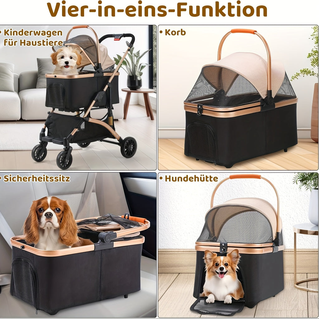 Hundekinderwagen, 360° drehbar für Camping und Reisen – Detailansicht 6