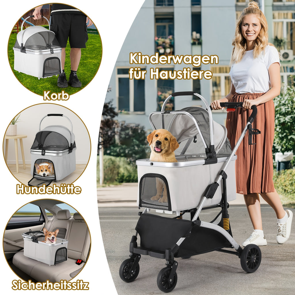 Hundekinderwagen, 360° drehbar für Camping und Reisen – Detailansicht 12
