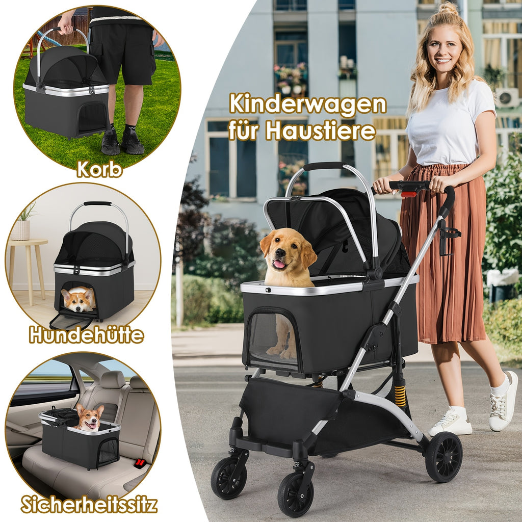 Hundekinderwagen, 360° drehbar für Camping und Reisen – Detailansicht 15