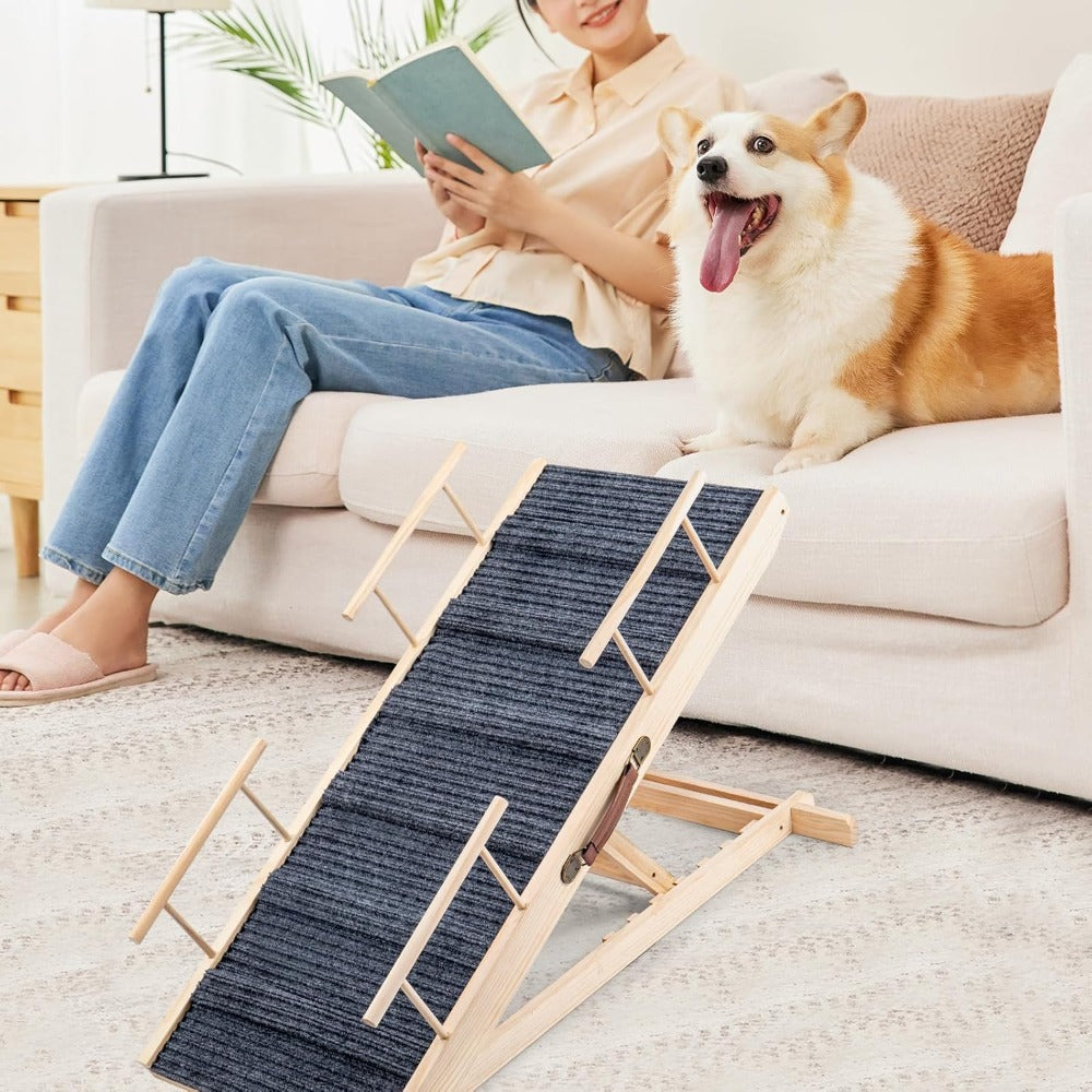 Hunderampe Klappbare Hunderampe aus Holz, 60cm für Haustiere – Detailansicht 7