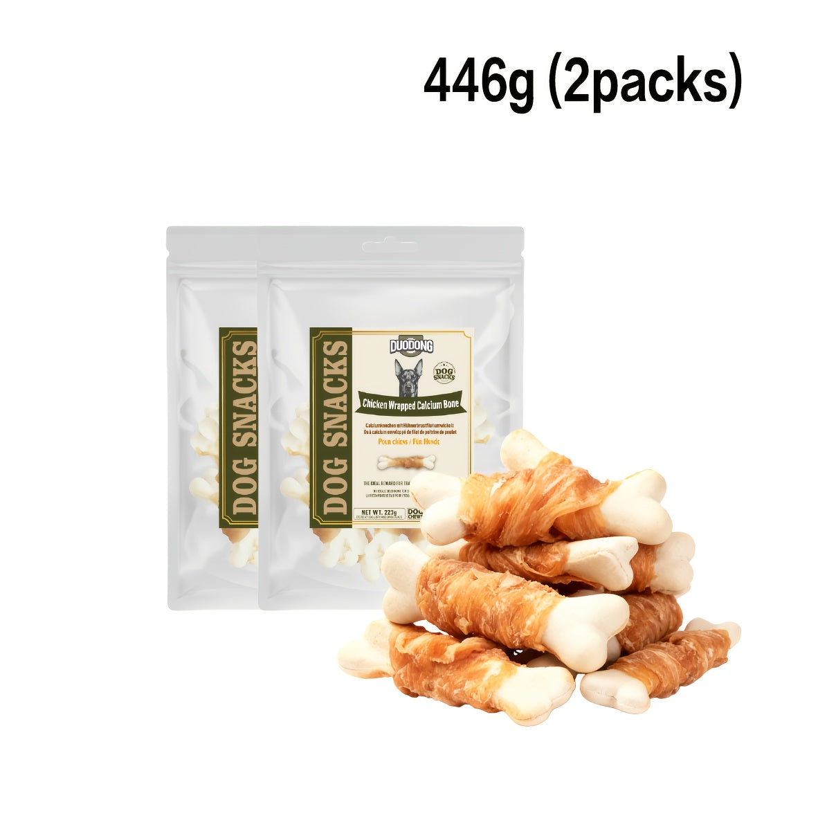 Hundesnack, 446g (2*223g Packungen) für Haustiere und Tierbedarf – Hauptansicht