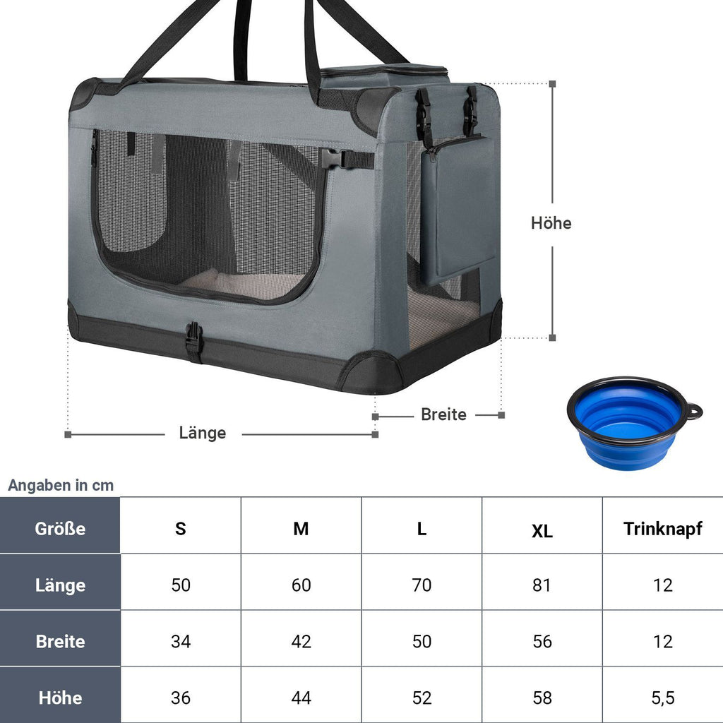 Hundetransportbox, dunkelgrau für Haustiere und Zuhause – Detailansicht 6