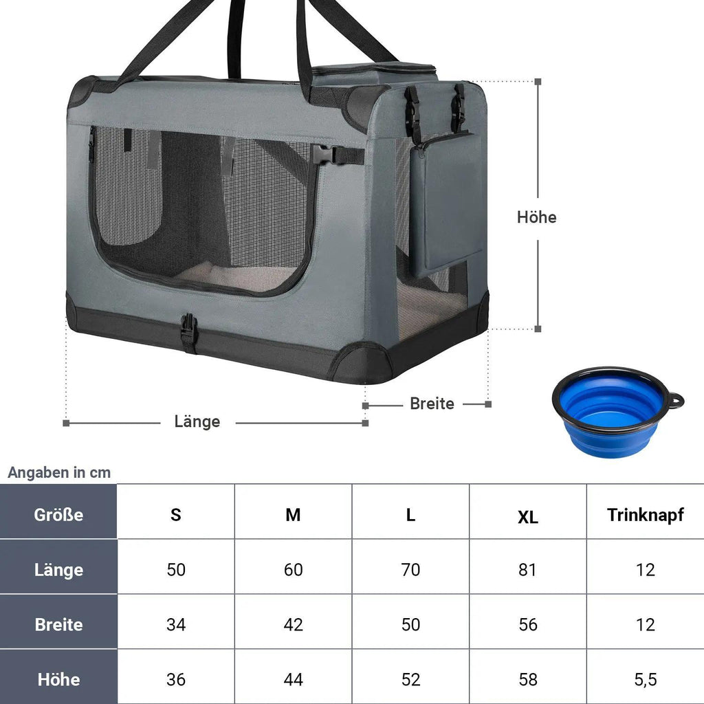 Hundetransportbox, dunkelgrau für Haustiere und Zuhause – Detailansicht 11