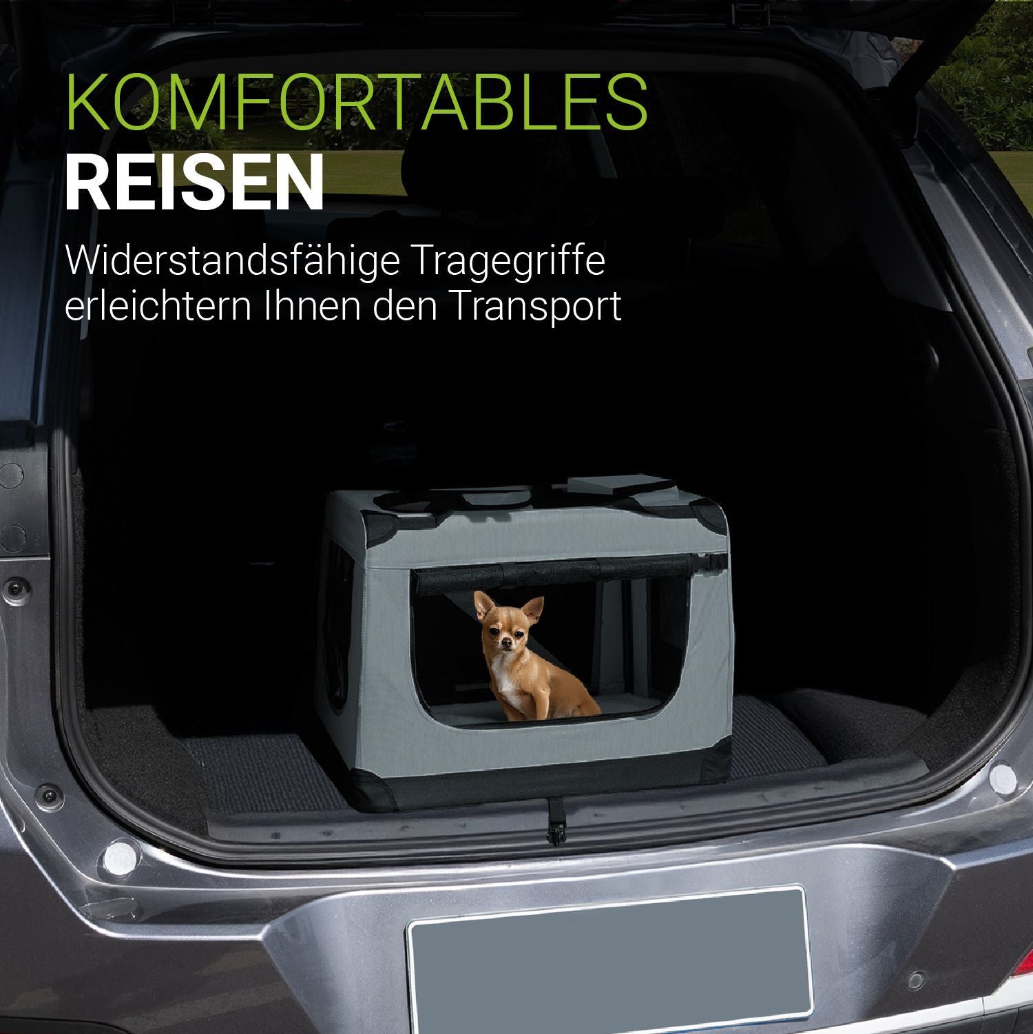 Hundetransportbox, dunkelgrau für Haustiere und Zuhause – Detailansicht 26