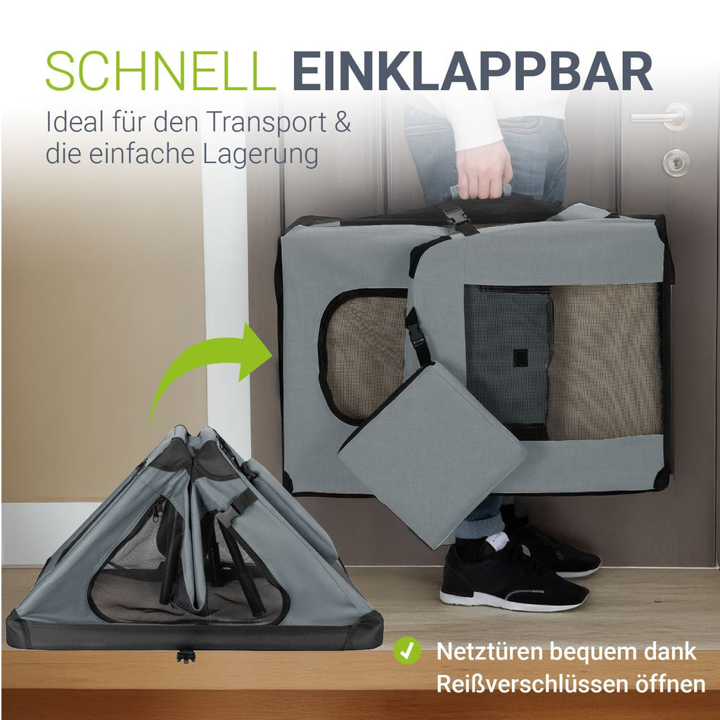 Hundetransportbox, dunkelgrau für Haustiere und Zuhause – Detailansicht 27