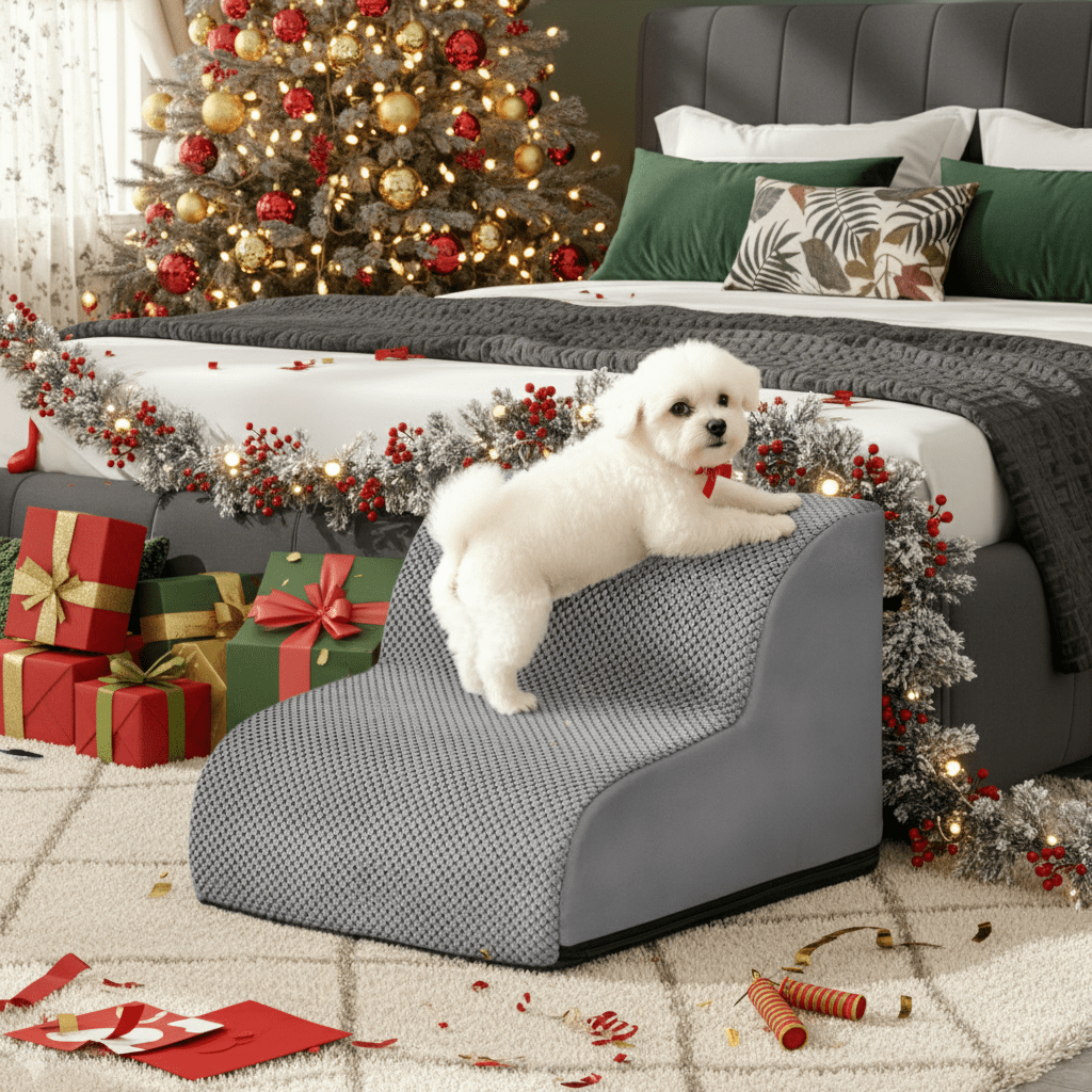 Hundetreppe/Haustiertreppe/Sofabett-Ramp, 4 Stufen für Bett und Schlafzimmer – Detailansicht 2